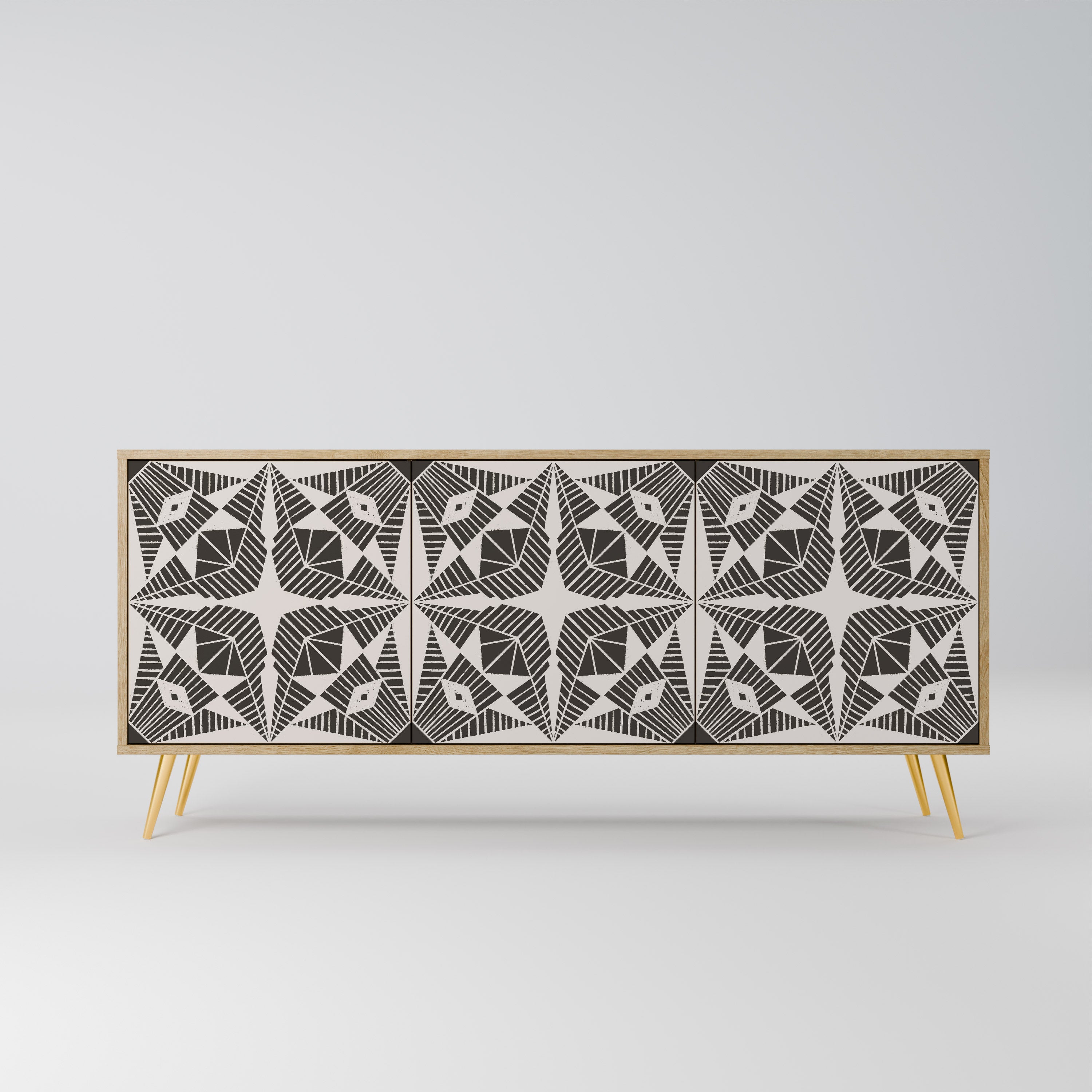MONOCHROME NEXUS 3-Door Sideboard in Oak Effect
