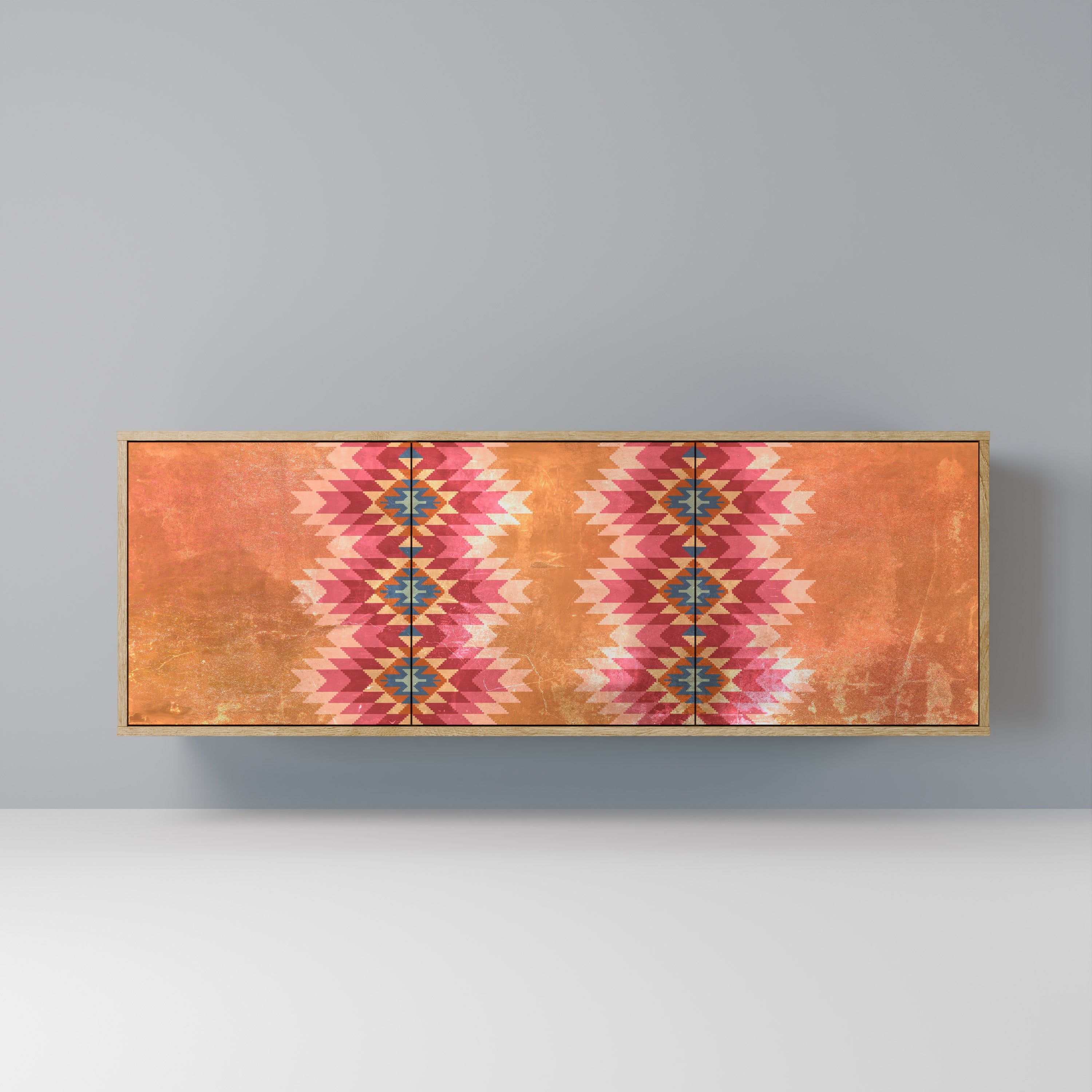 INDIAN FOLK 3-Door Sideboard in Oak Effect