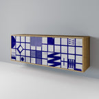 THE RIGHT PLACES Aparador de 3 Puertas en Efecto Roble