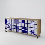 THE RIGHT PLACES Aparador de 3 Puertas en Efecto Roble