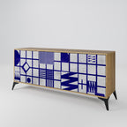 THE RIGHT PLACES Aparador de 3 Puertas en Efecto Roble