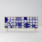 THE RIGHT PLACES Aparador de 3 Puertas en Efecto Roble