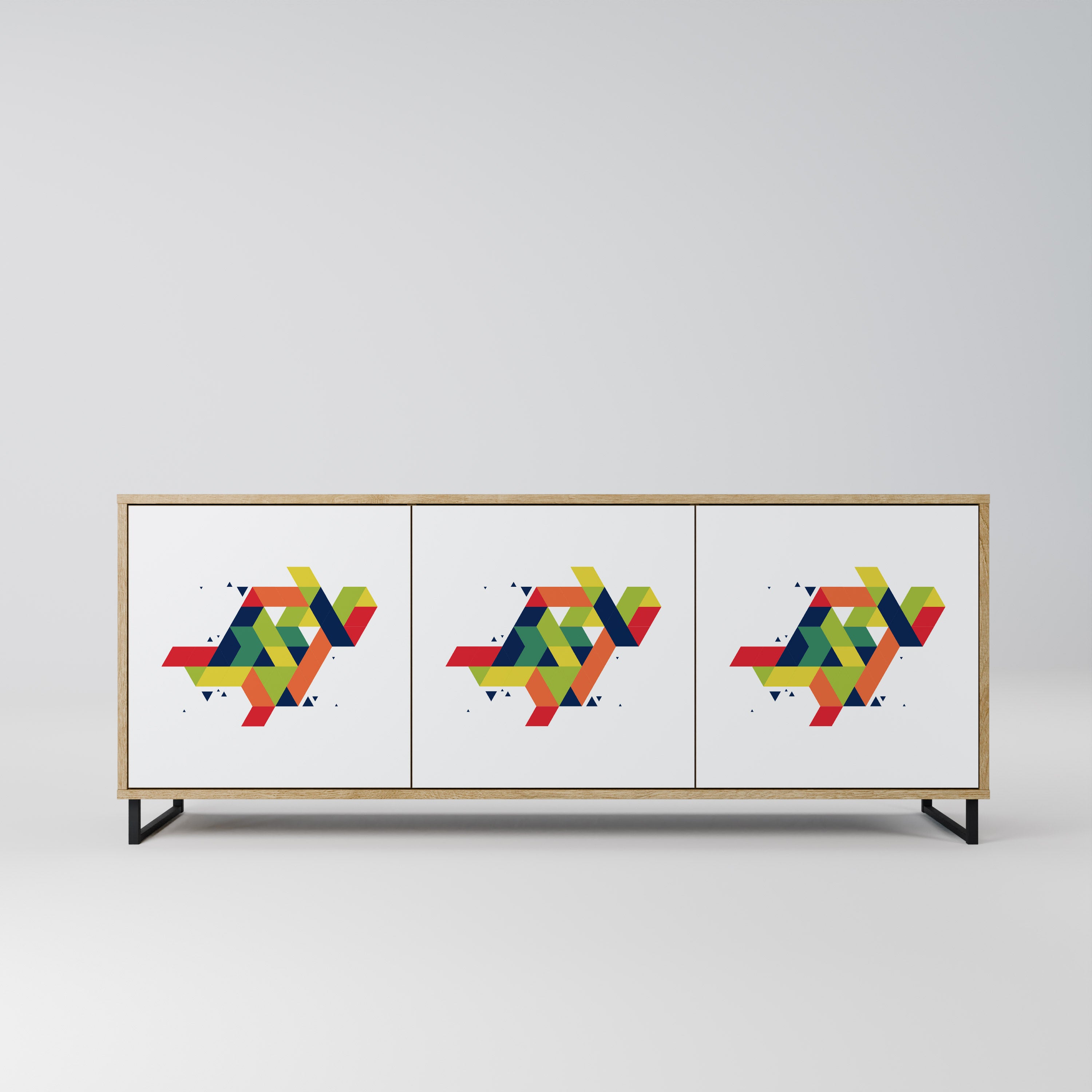 FUTURE SIGN 3-Door Sideboard in Oak Effect