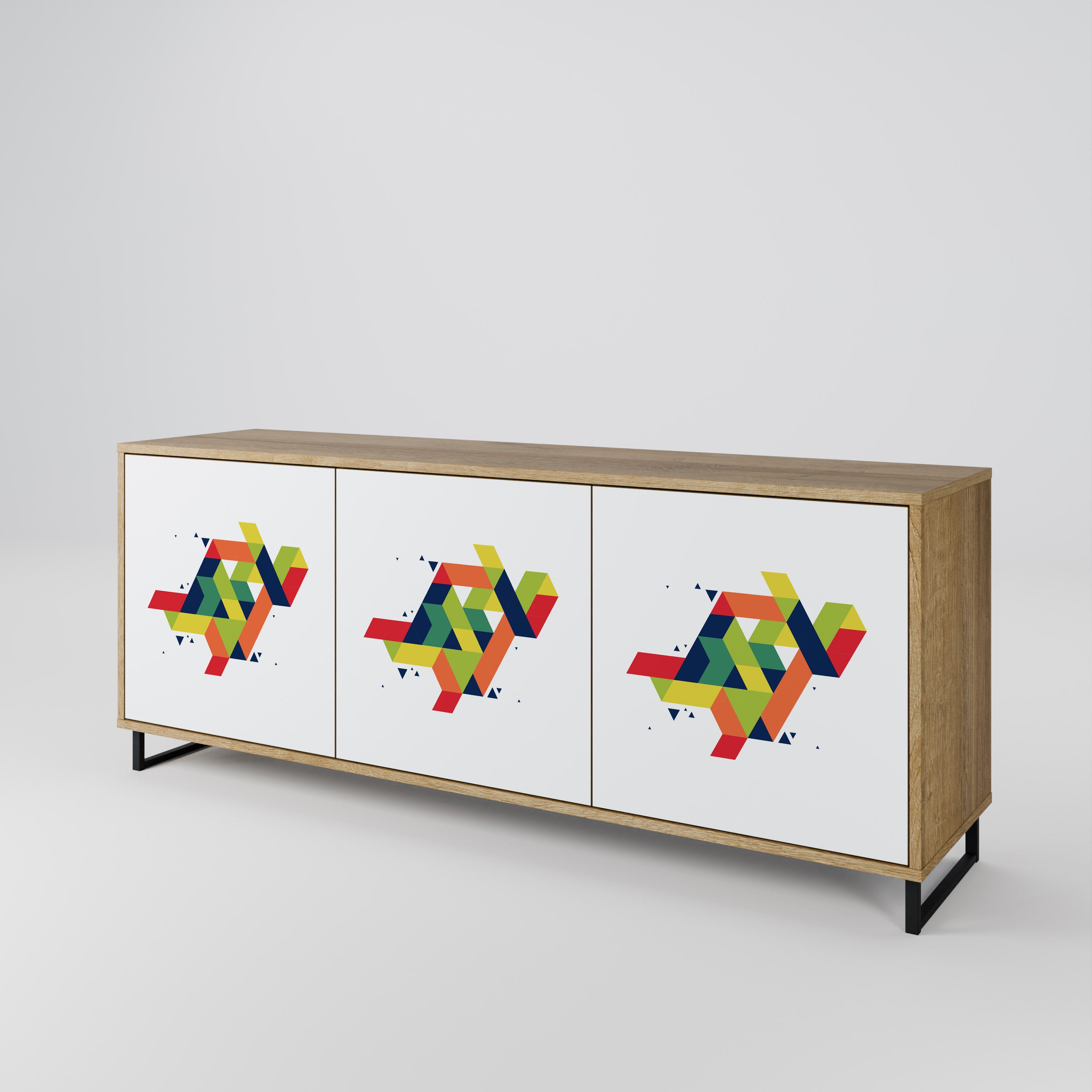 FUTURE SIGN 3-Door Sideboard in Oak Effect