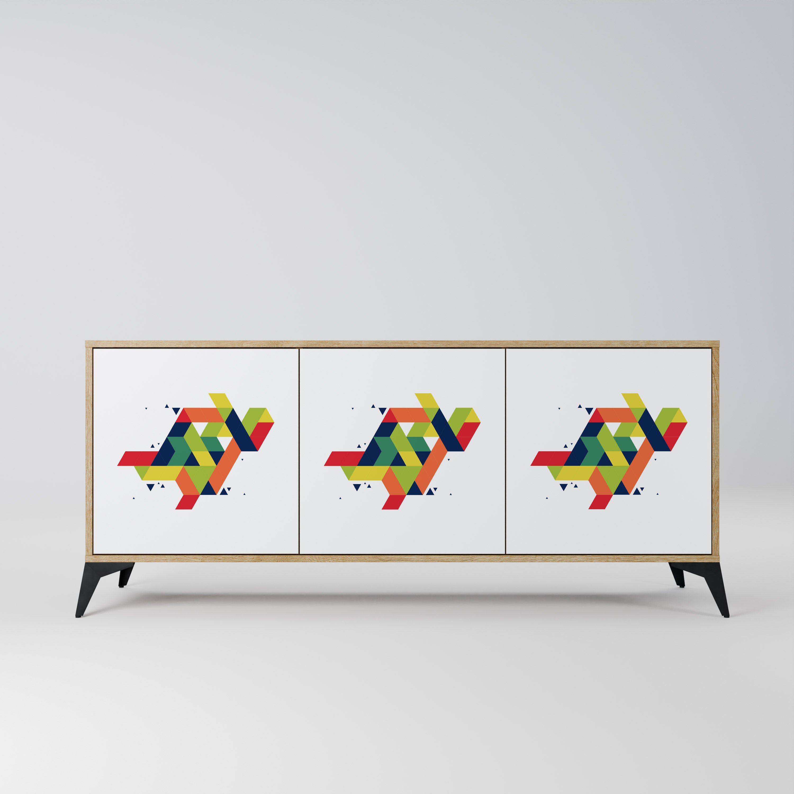 FUTURE SIGN 3-Door Sideboard in Oak Effect