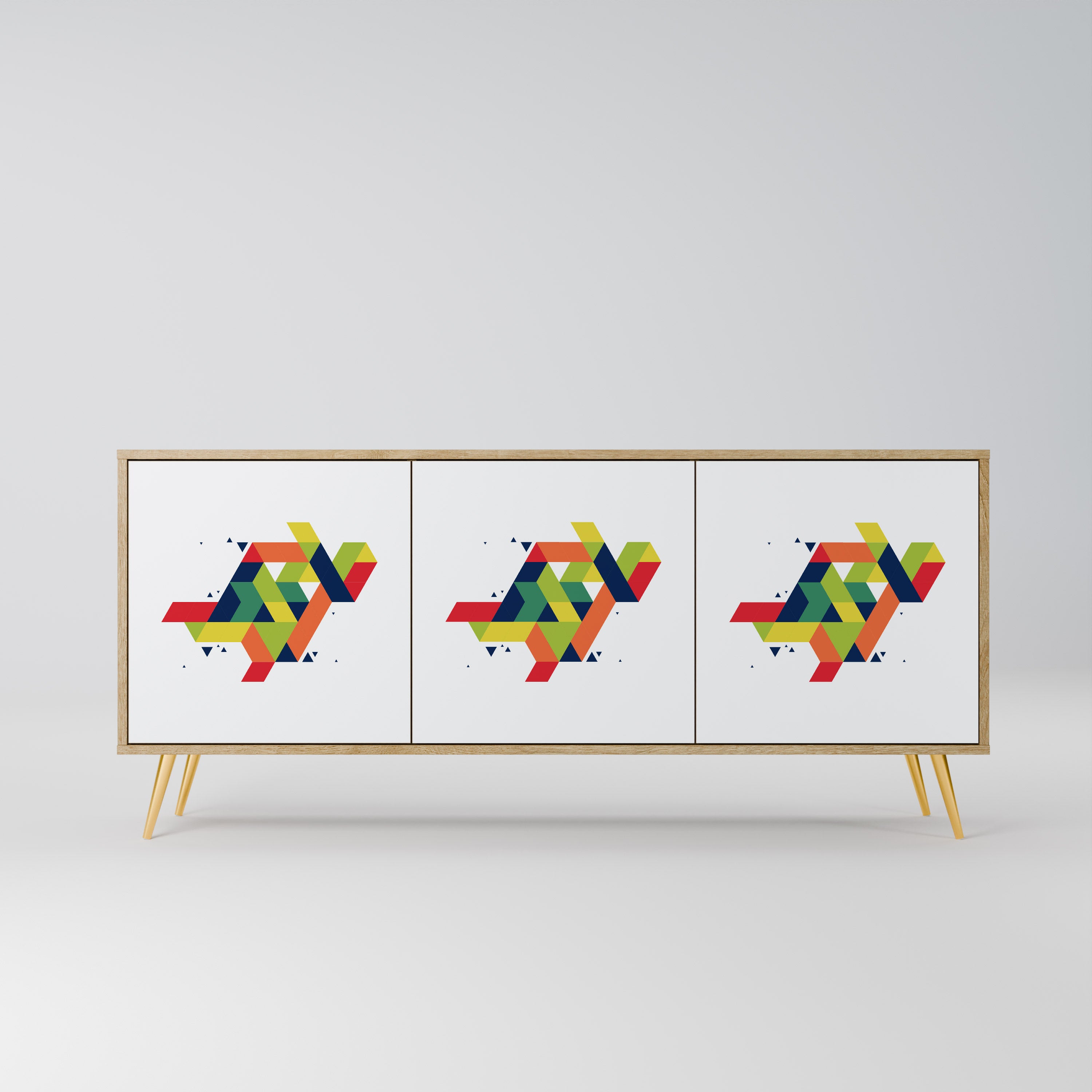 FUTURE SIGN 3-Door Sideboard in Oak Effect