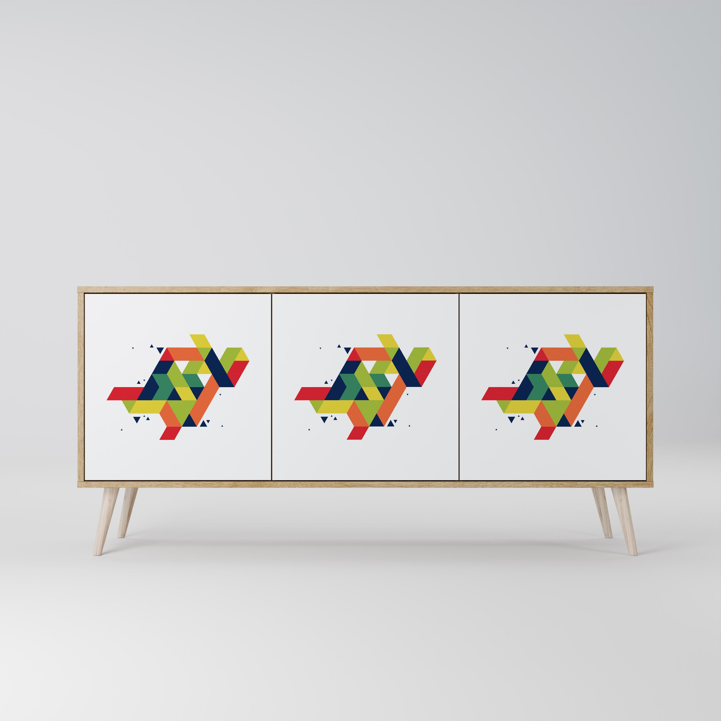 FUTURE SIGN 3-Door Sideboard in Oak Effect