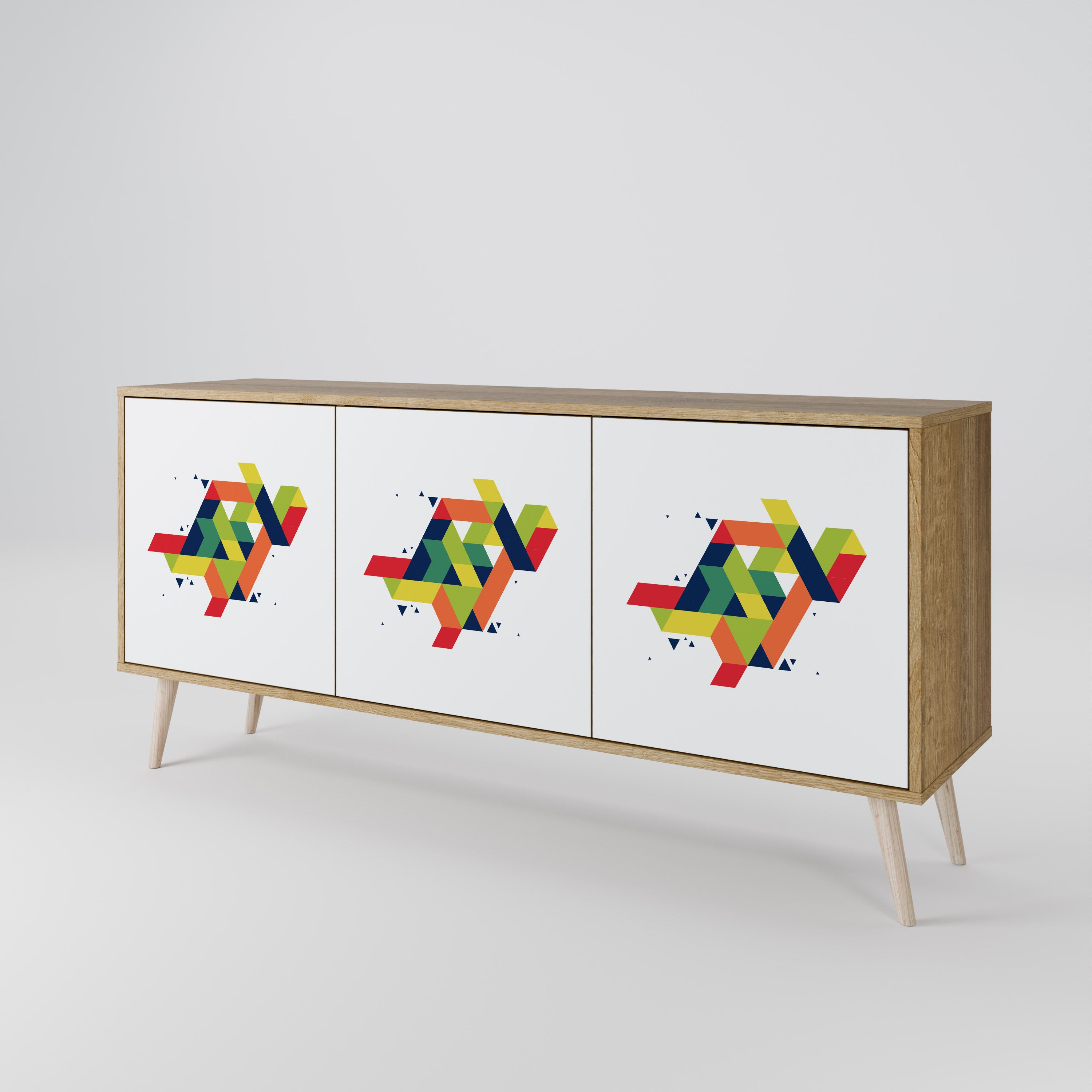 FUTURE SIGN 3-Door Sideboard in Oak Effect
