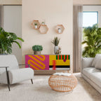 VIVID ART Aparador de 3 Puertas en Efecto Roble