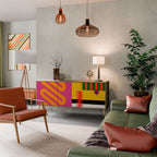 VIVID ART Aparador de 3 Puertas en Efecto Roble