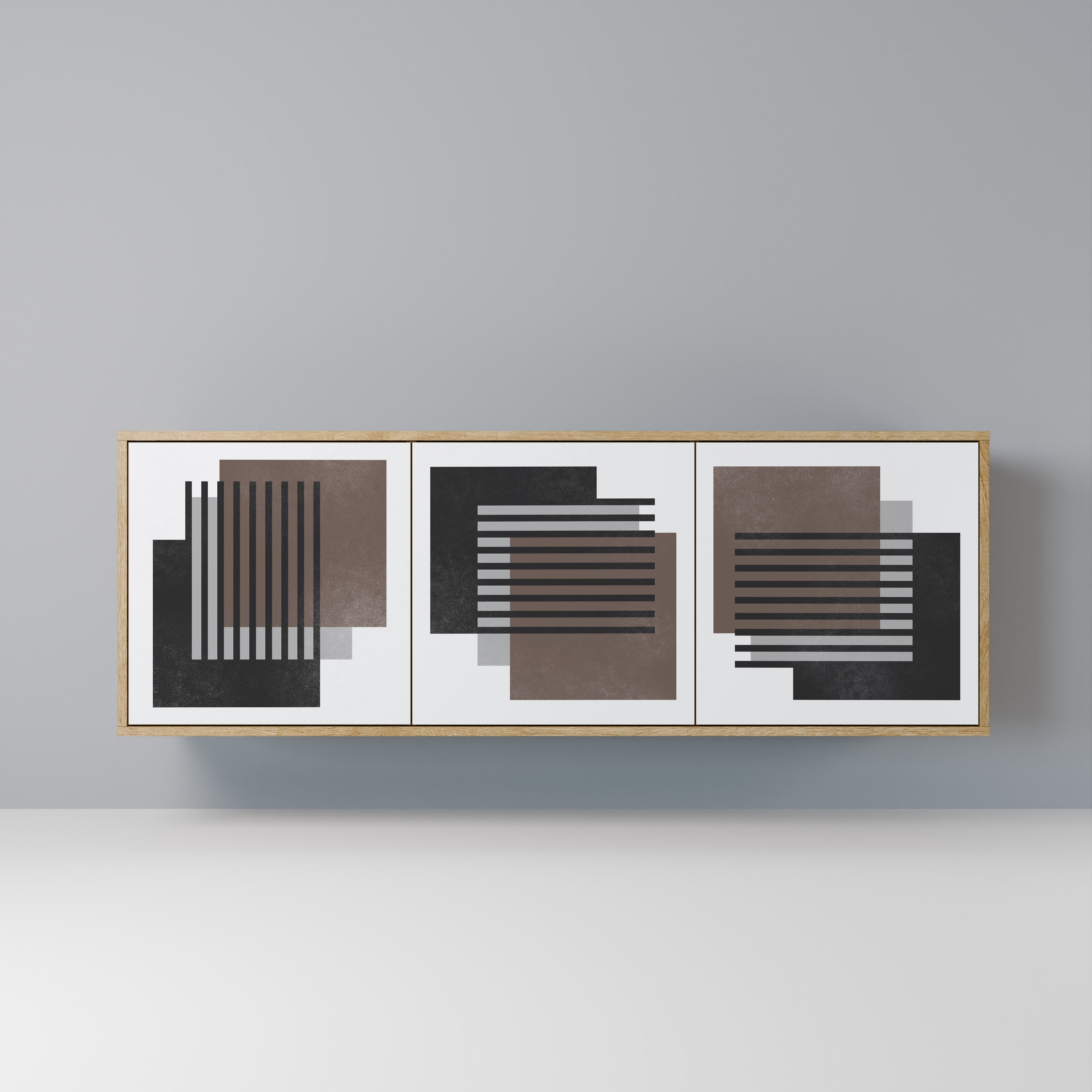 SHADOW SYNCHRONY 3-Door Sideboard in Oak Effect