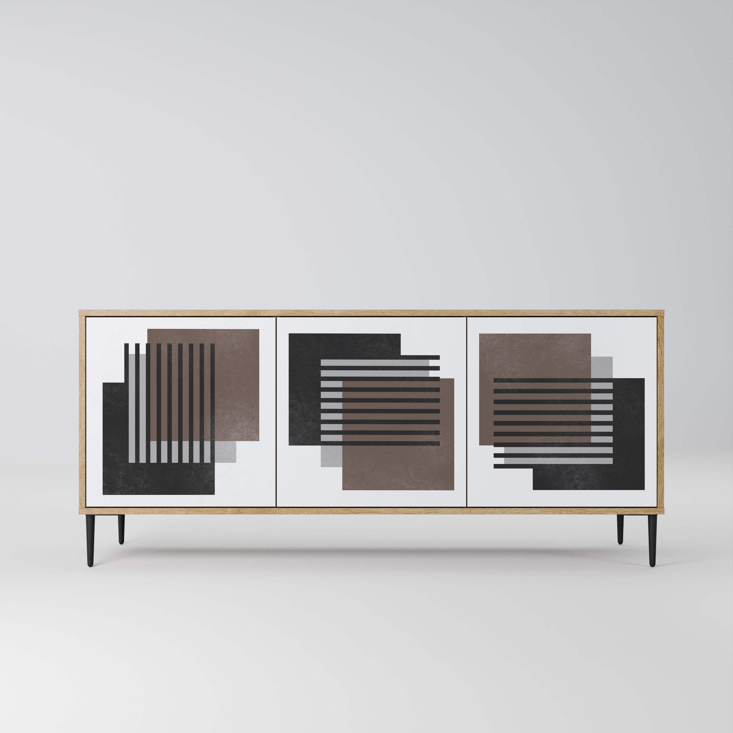 SHADOW SYNCHRONY 3-Door Sideboard in Oak Effect
