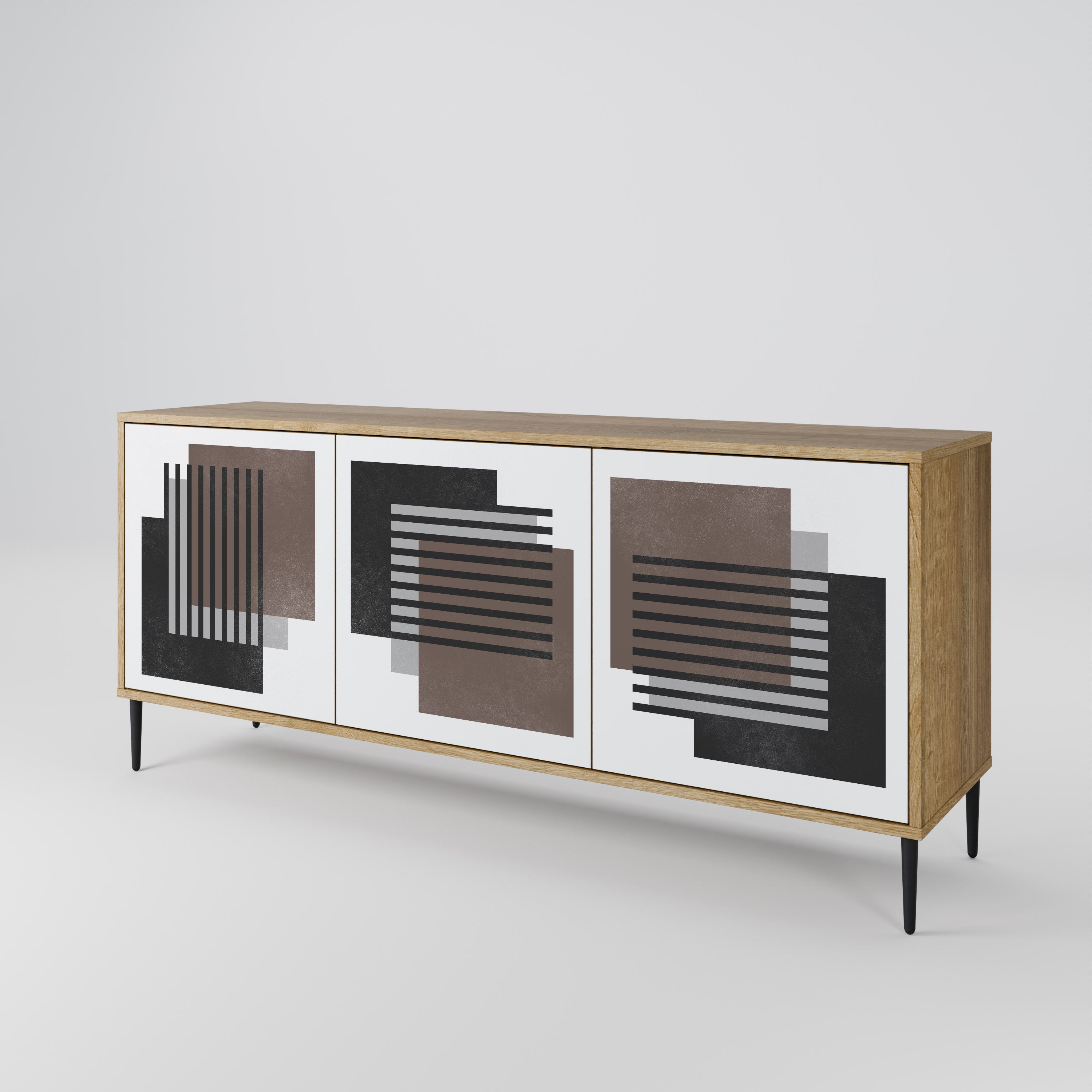SHADOW SYNCHRONY 3-Door Sideboard in Oak Effect