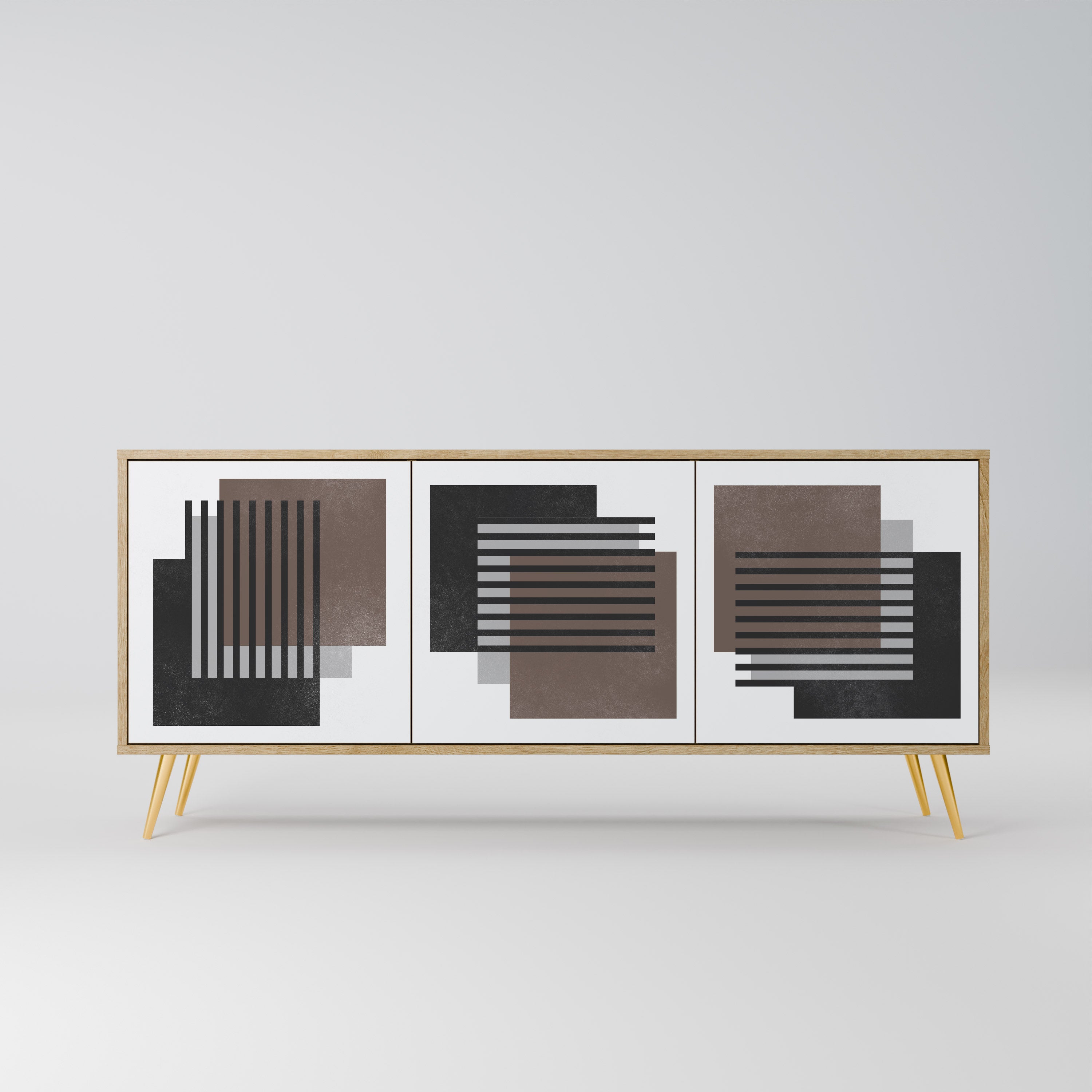 SHADOW SYNCHRONY 3-Door Sideboard in Oak Effect