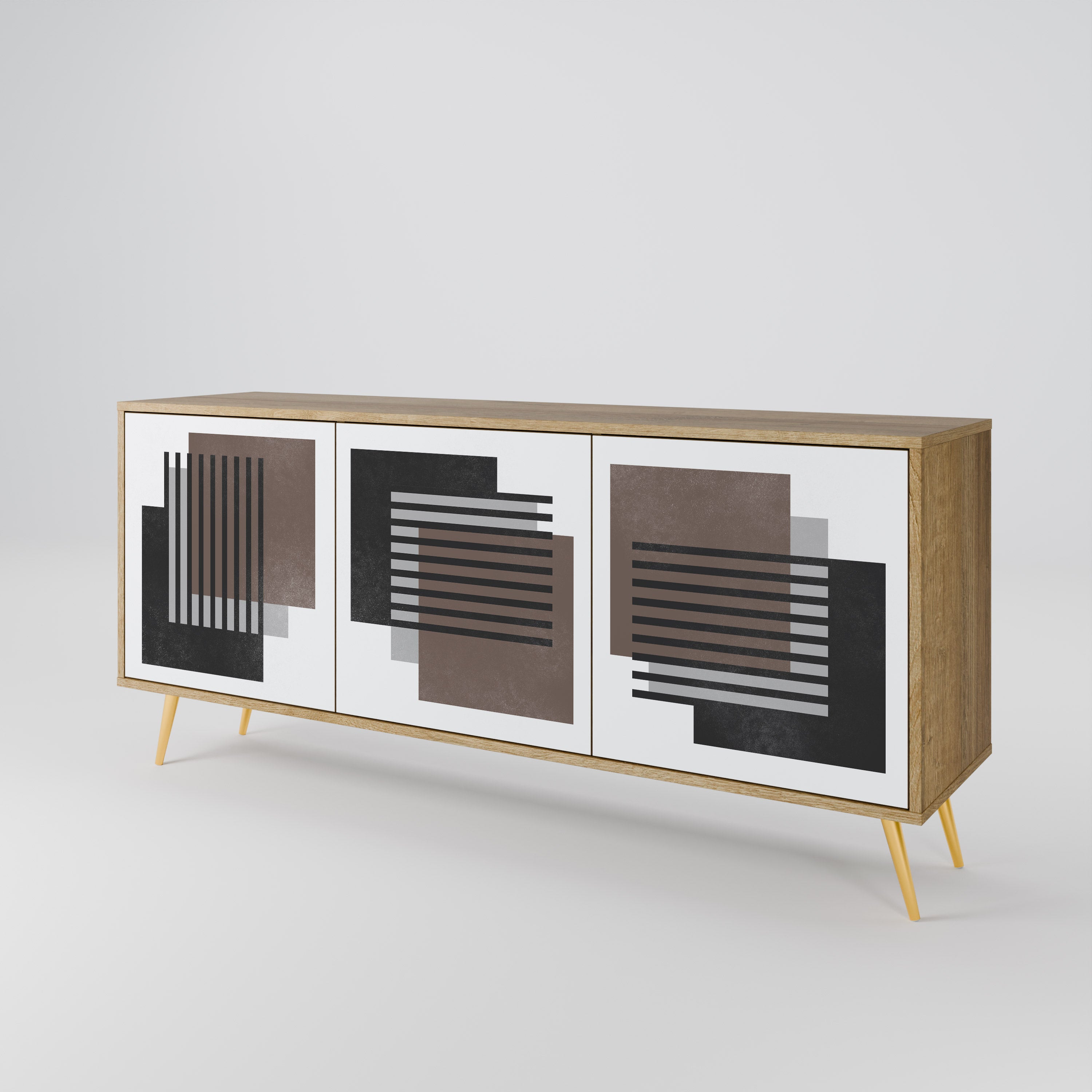 SHADOW SYNCHRONY 3-Door Sideboard in Oak Effect