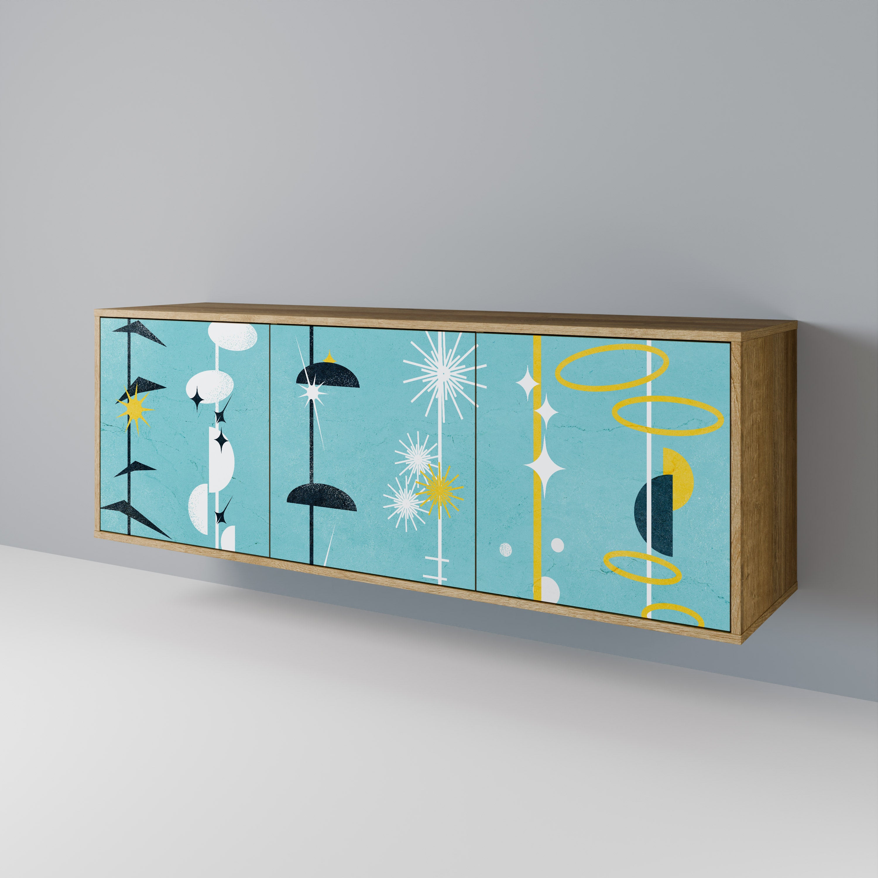 PATHS TO HAPPINESS 3-Door Sideboard in Oak Effect