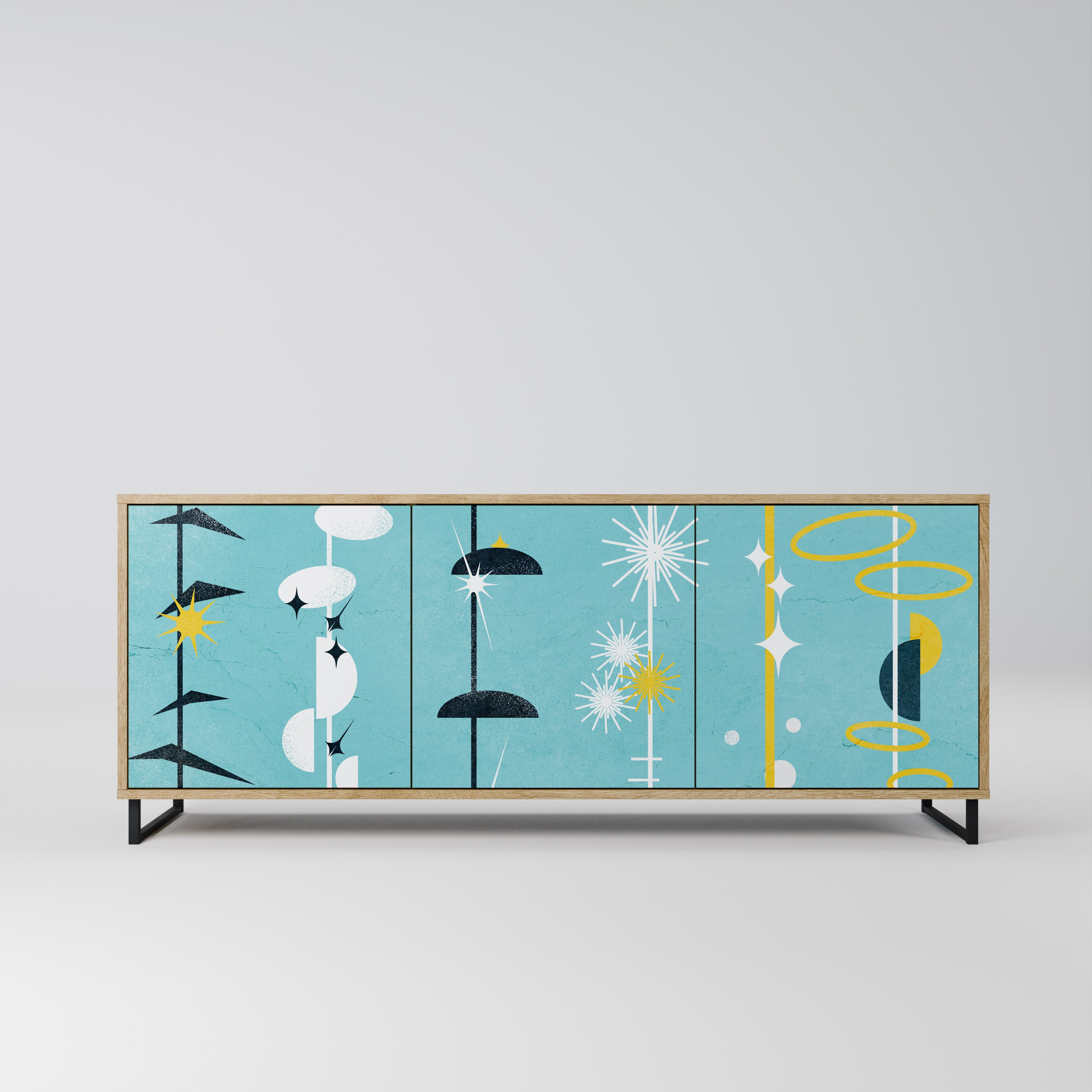 PATHS TO HAPPINESS 3-Door Sideboard in Oak Effect