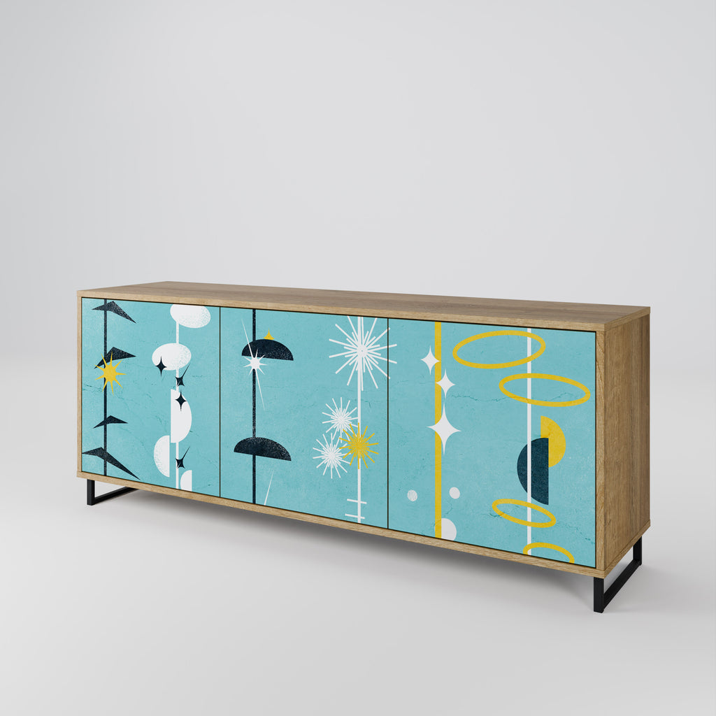 PATHS TO HAPPINESS 3-Door Sideboard in Oak Effect