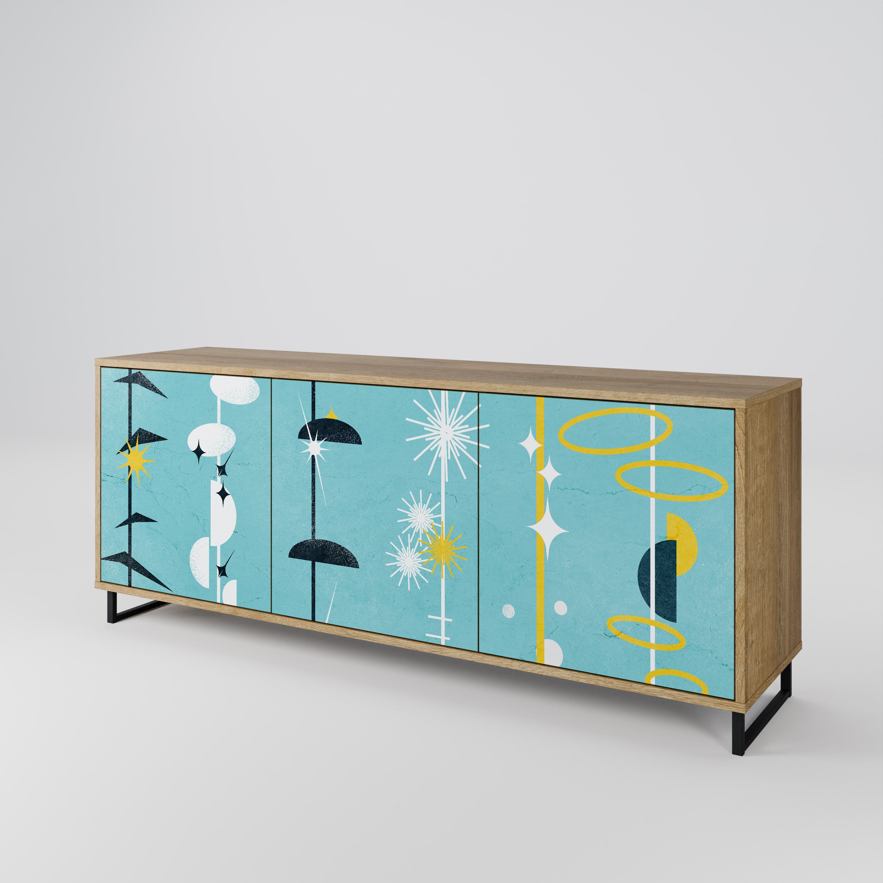 PATHS TO HAPPINESS 3-Door Sideboard in Oak Effect