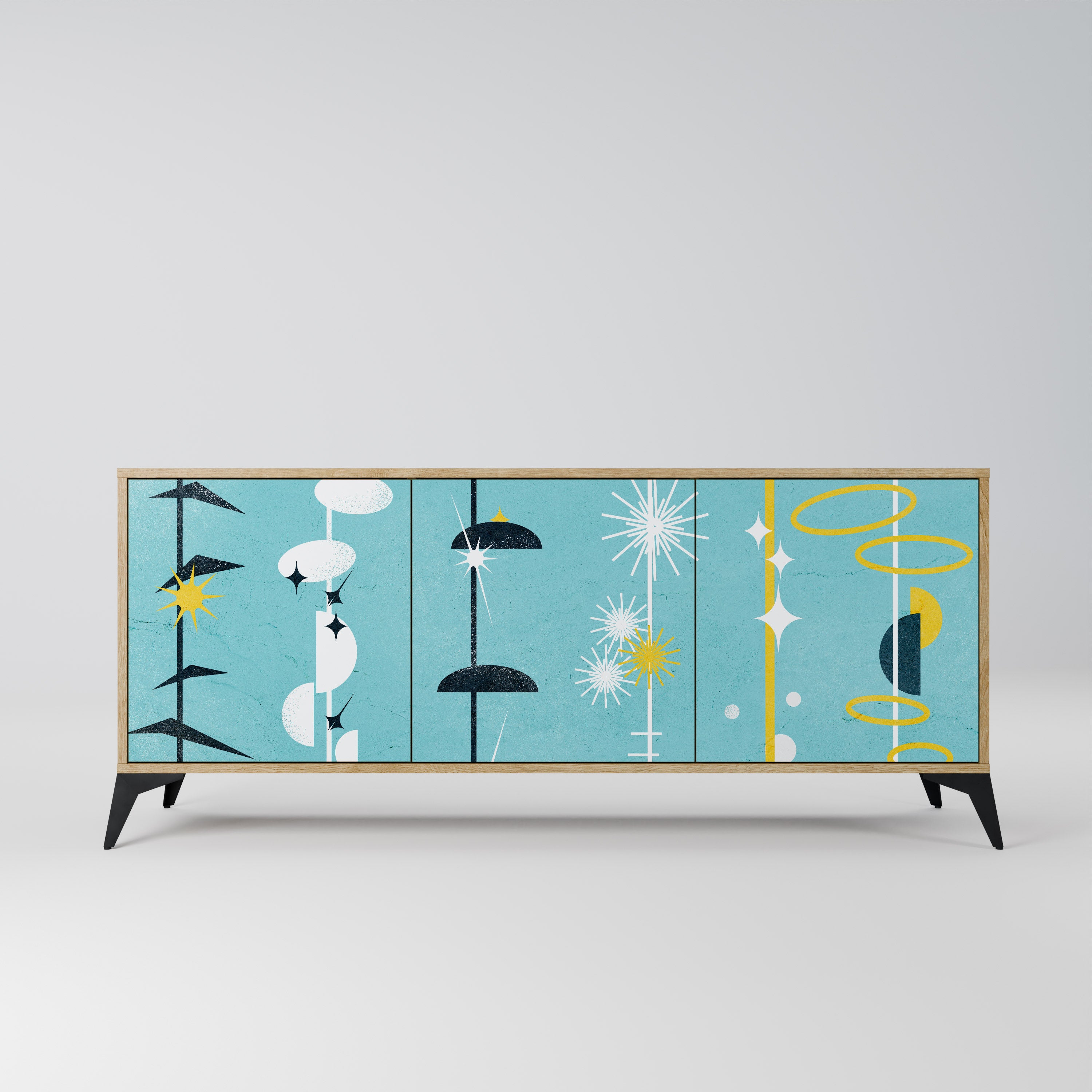 PATHS TO HAPPINESS 3-Door Sideboard in Oak Effect