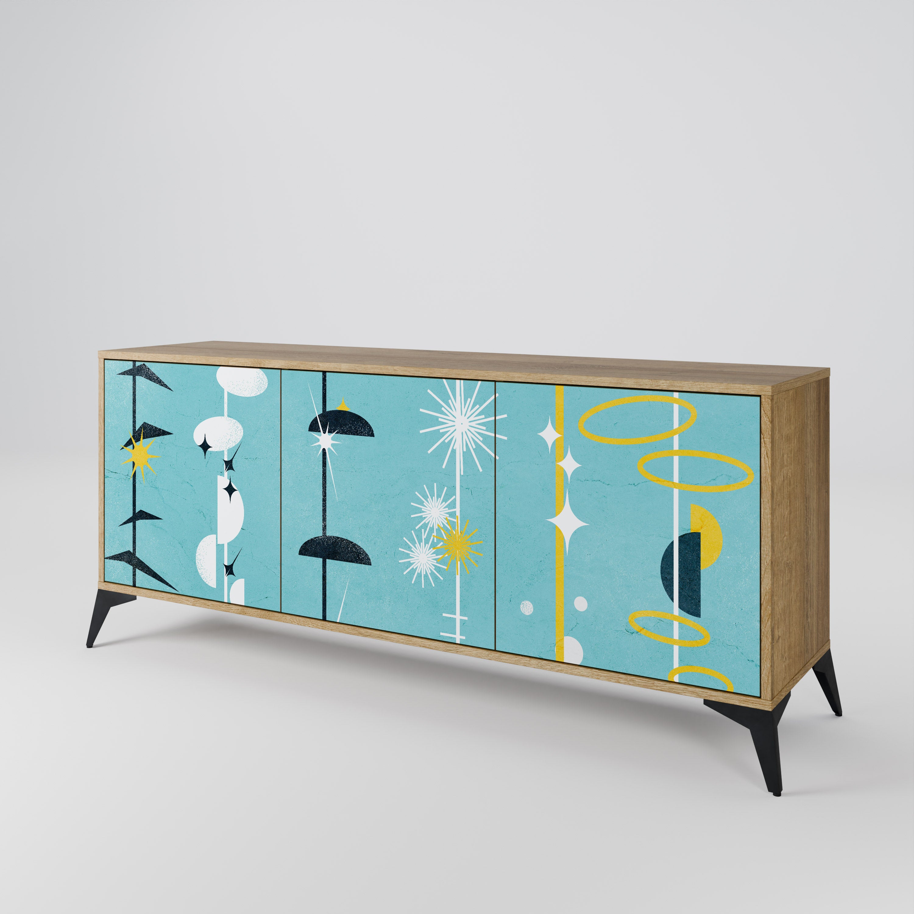 PATHS TO HAPPINESS 3-Door Sideboard in Oak Effect