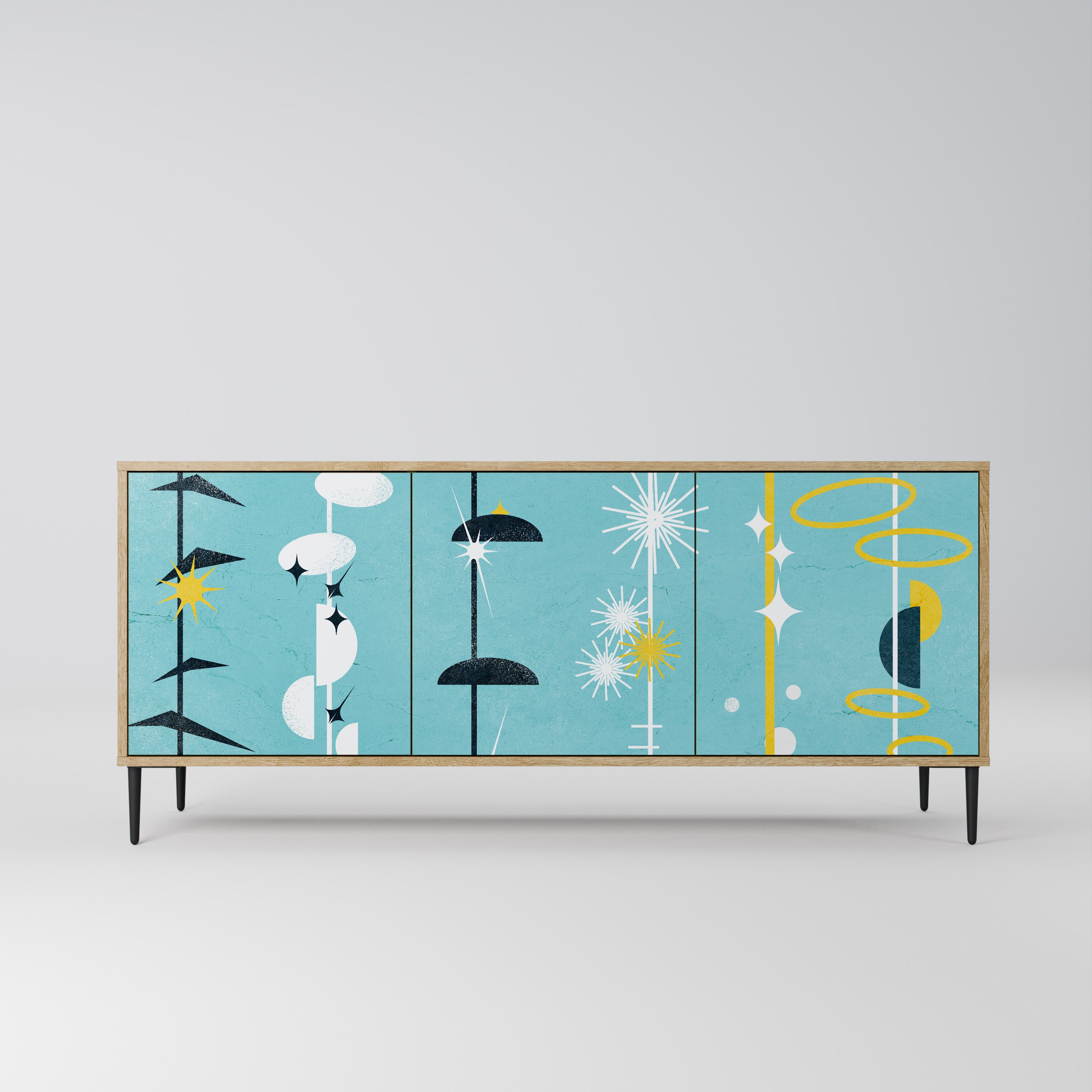 PATHS TO HAPPINESS 3-Door Sideboard in Oak Effect