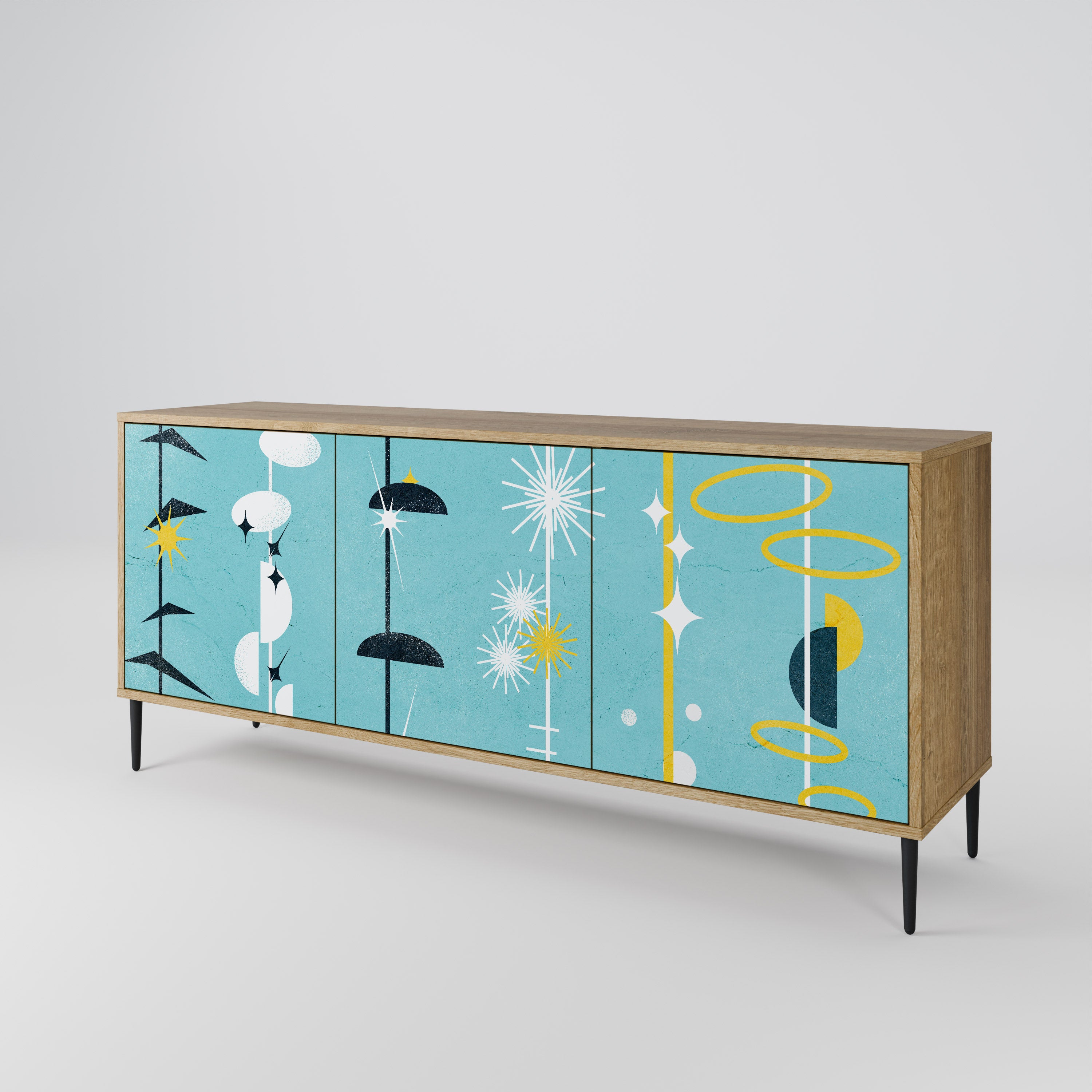 PATHS TO HAPPINESS 3-Door Sideboard in Oak Effect