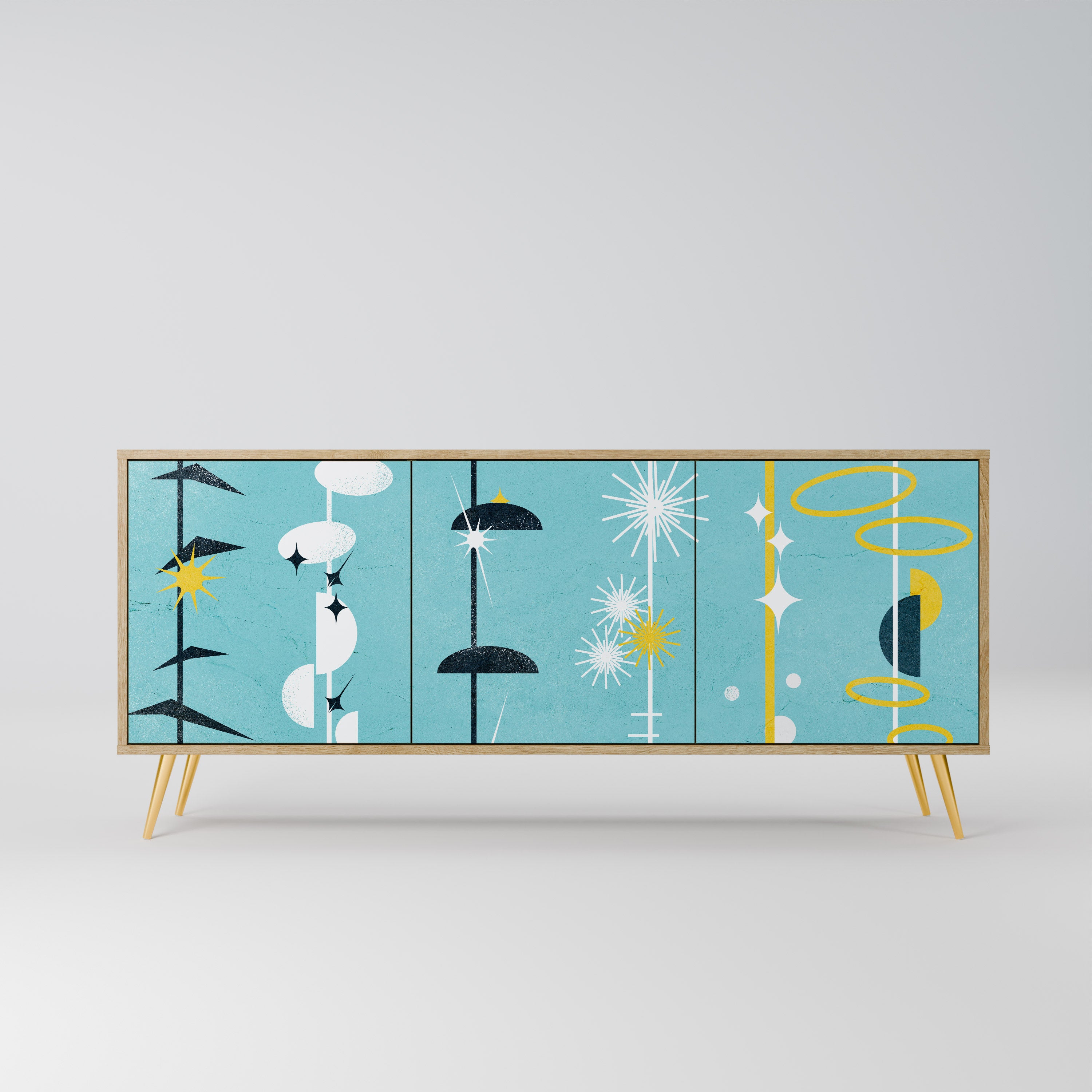 PATHS TO HAPPINESS 3-Door Sideboard in Oak Effect