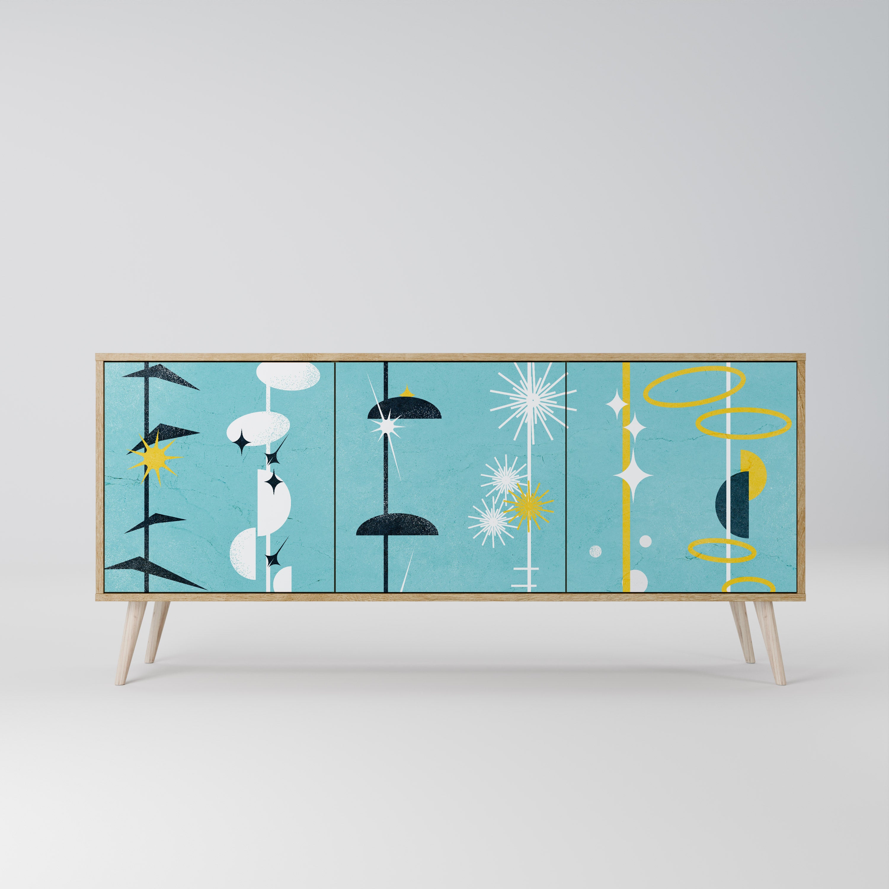 PATHS TO HAPPINESS 3-Door Sideboard in Oak Effect