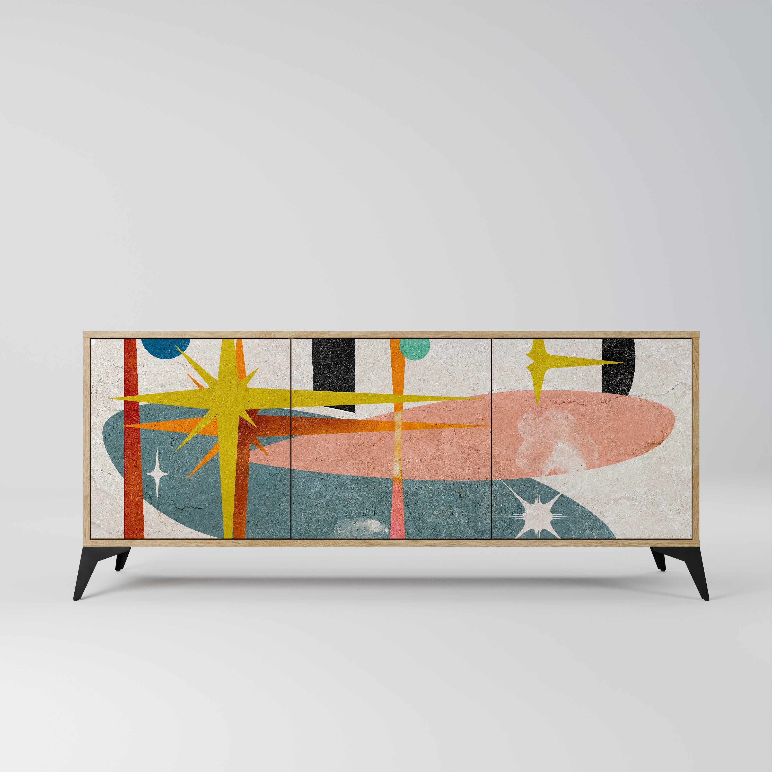 INTERSTELLAR VIBES 3-Door Sideboard in Oak Effect