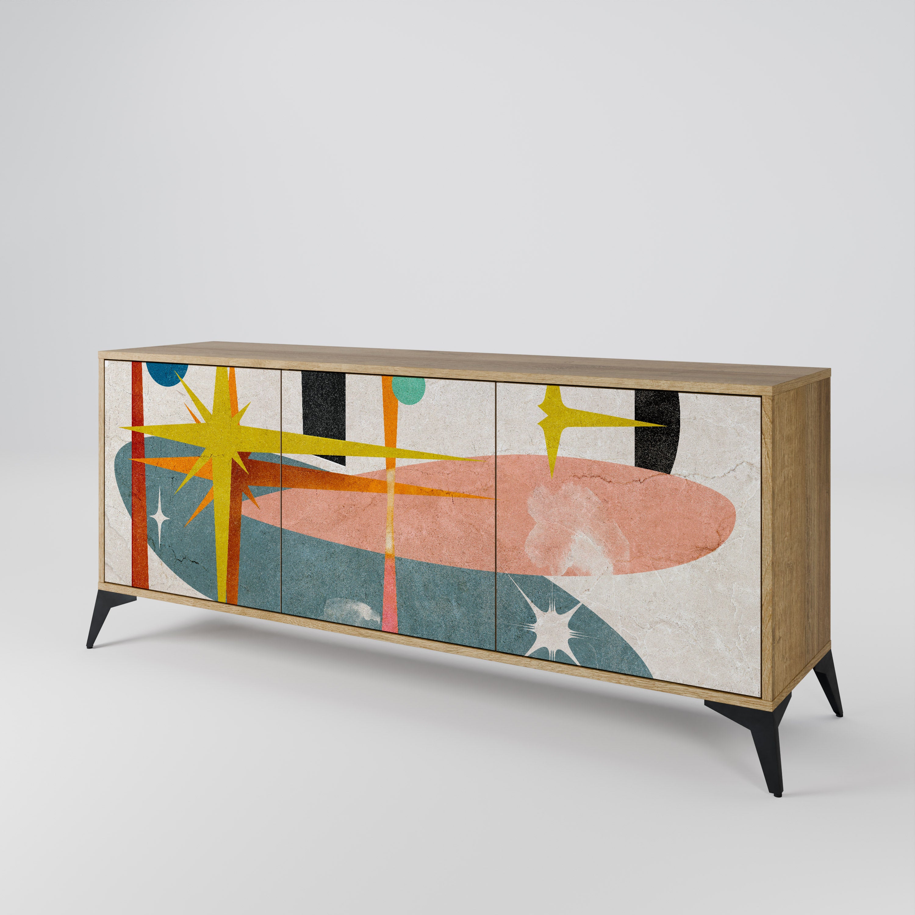 INTERSTELLAR VIBES 3-Door Sideboard in Oak Effect