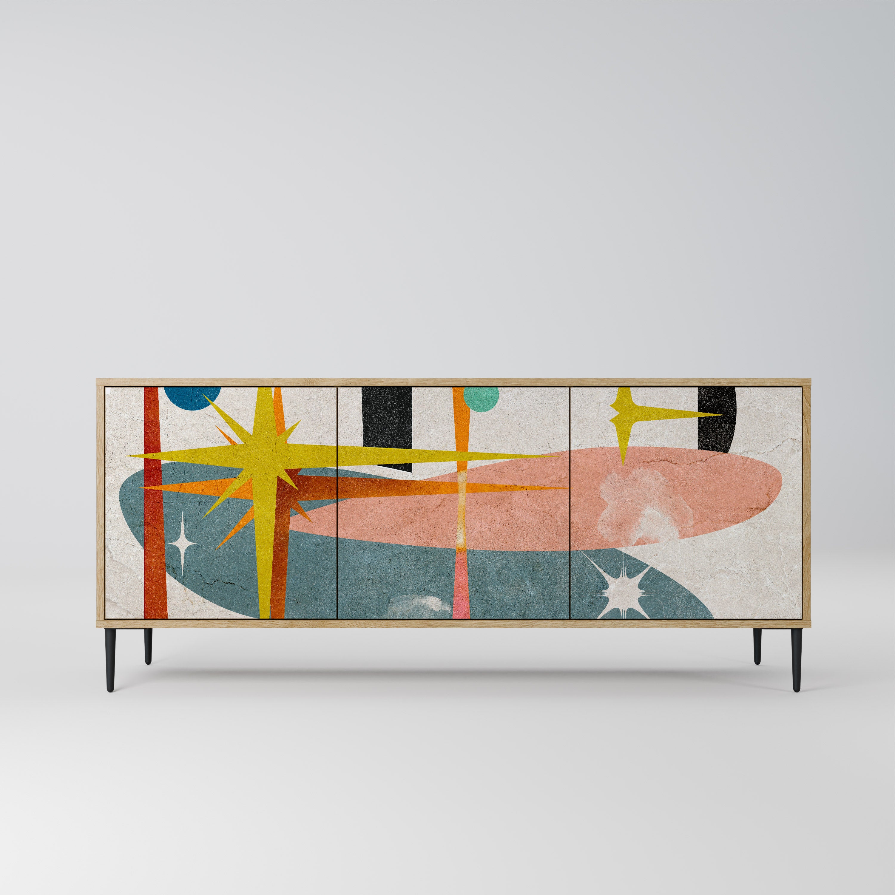 INTERSTELLAR VIBES 3-Door Sideboard in Oak Effect