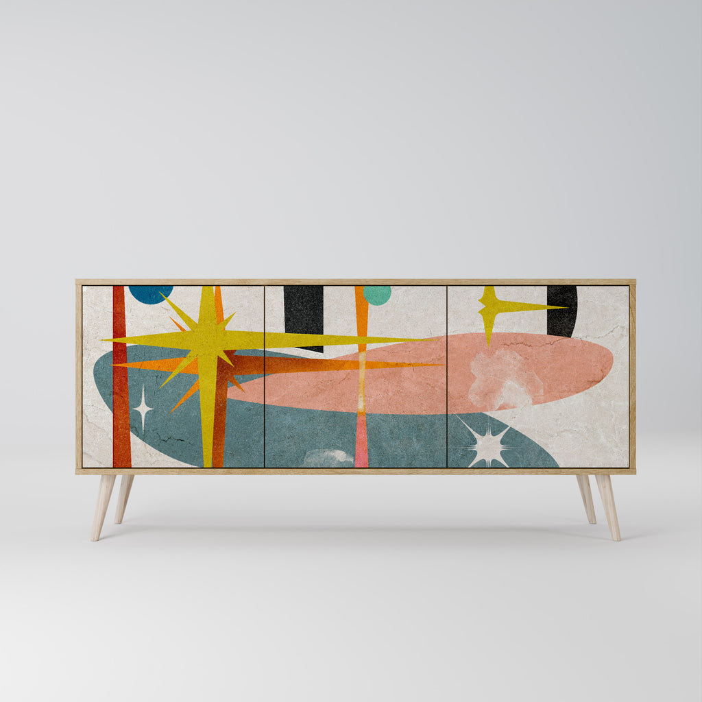 INTERSTELLAR VIBES 3-Door Sideboard in Oak Effect