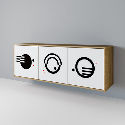 BLACK AND WHITE COMBINATION Aparador de 3 Puertas