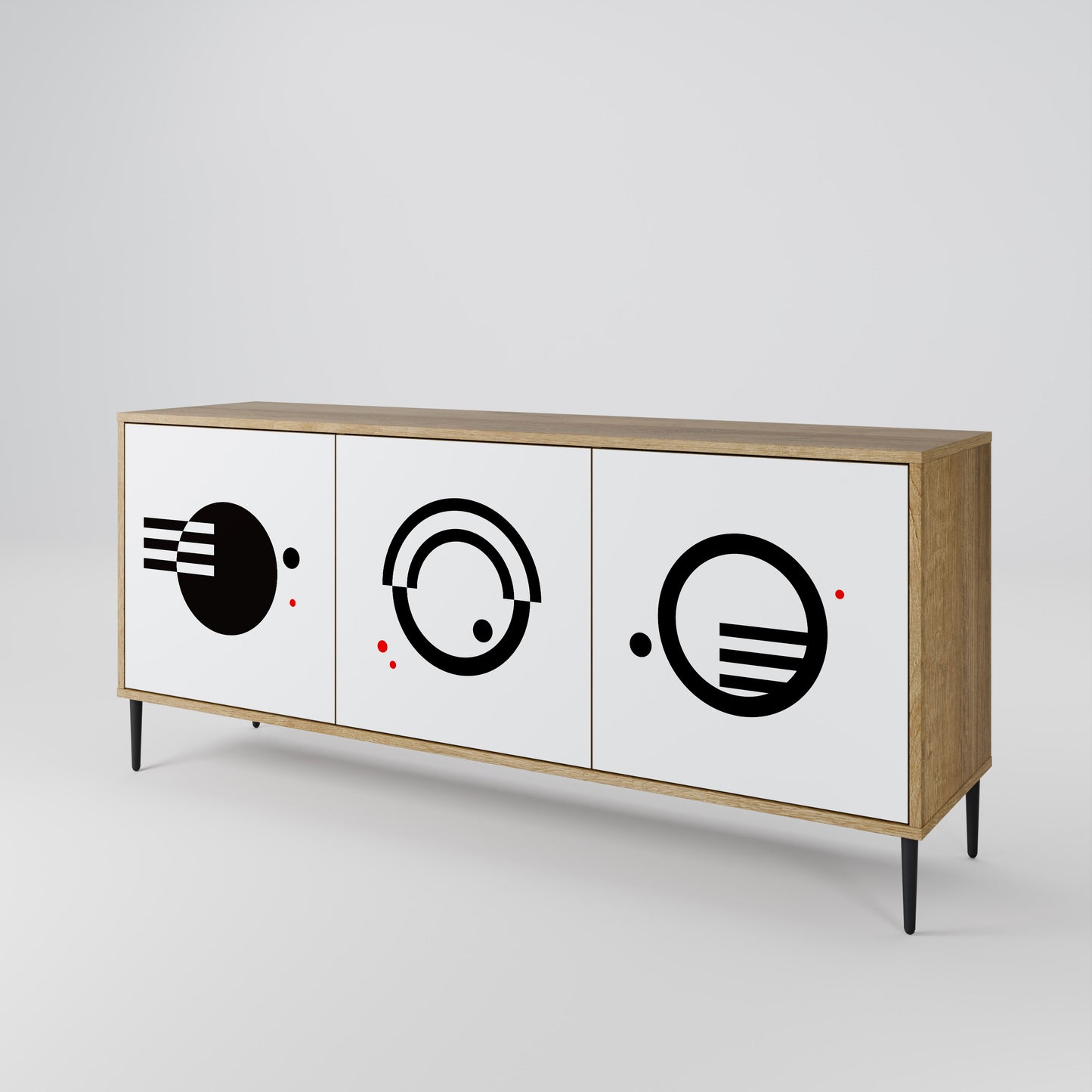 BLACK AND WHITE COMBINATION Aparador de 3 Puertas