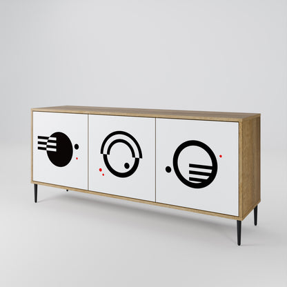 BLACK AND WHITE COMBINATION Aparador de 3 Puertas