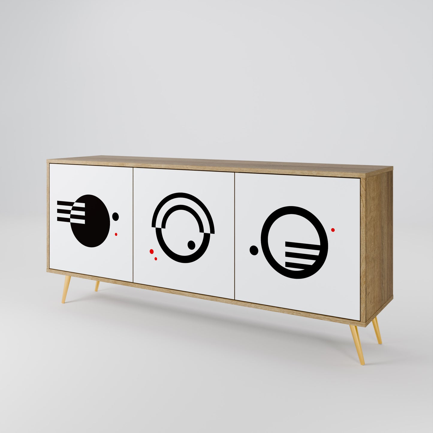 BLACK AND WHITE COMBINATION Aparador de 3 Puertas