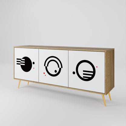 BLACK AND WHITE COMBINATION Aparador de 3 Puertas