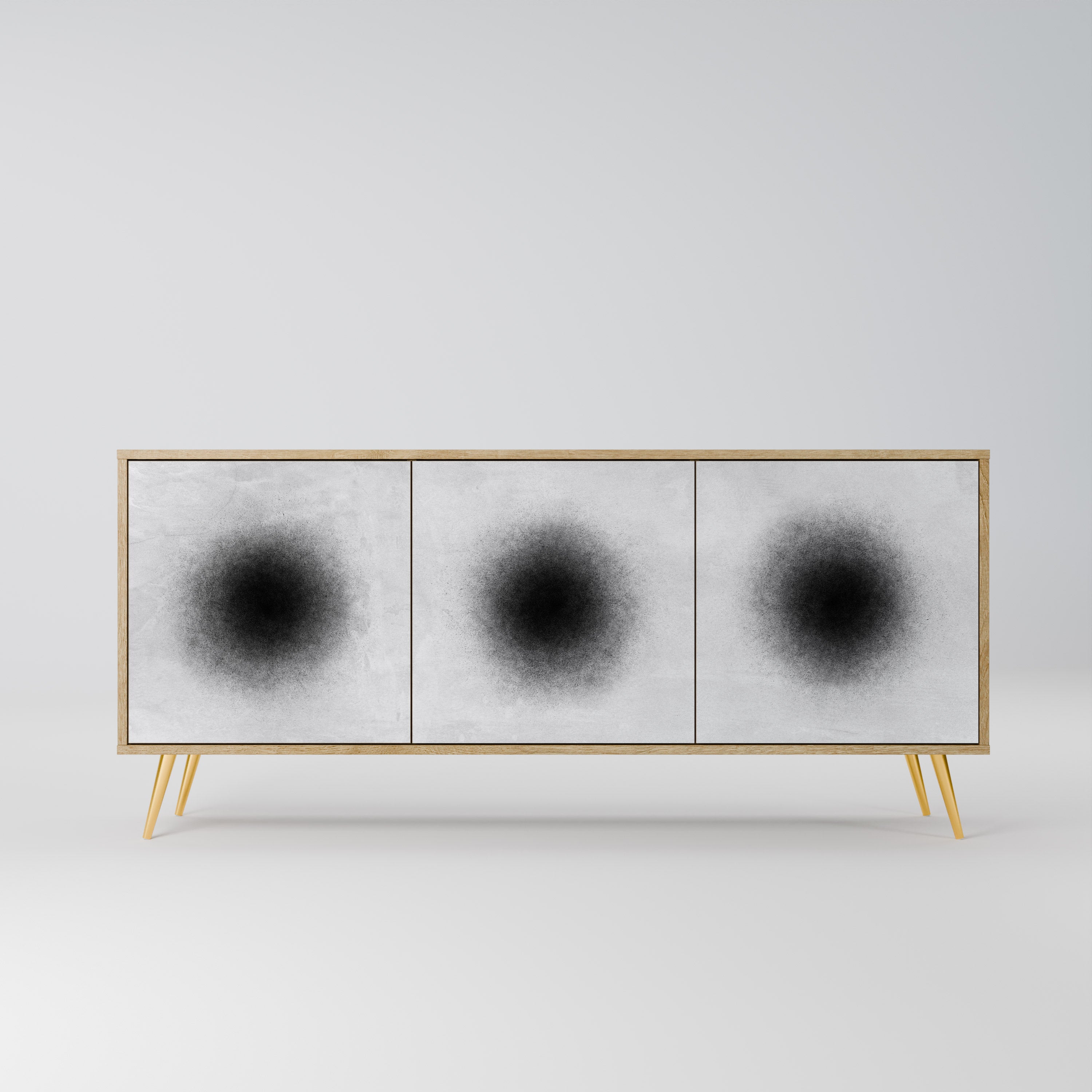 BLACK HOLE 3-Door Sideboard in Oak Effect