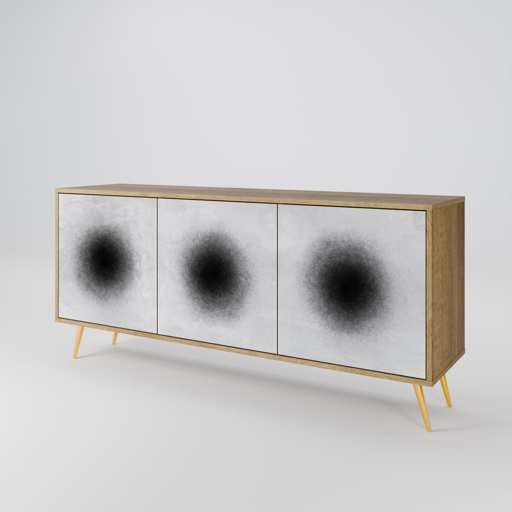 BLACK HOLE 3-Door Sideboard in Oak Effect