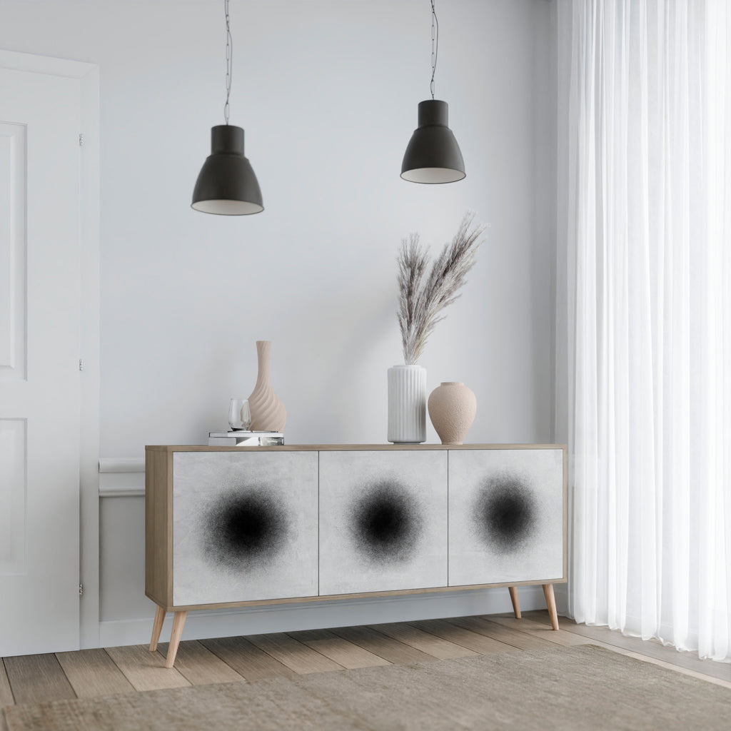 BLACK HOLE 3-Door Sideboard in Oak Effect