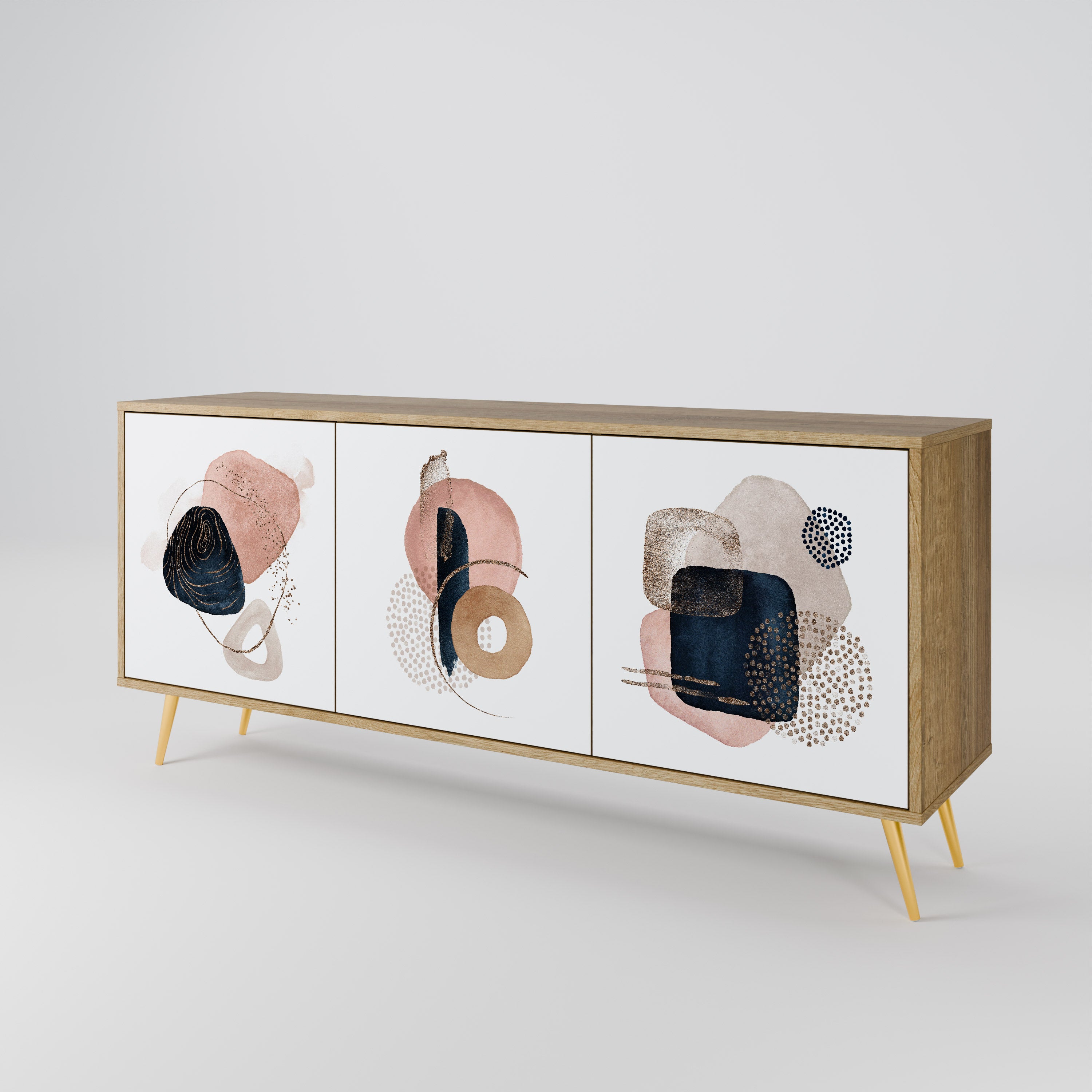 COLORFUL SHAPES 3-Door Sideboard in Oak Effect