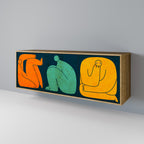 TOGETHER BUT SEPARATELY Aparador de 3 Puertas en Efecto Roble