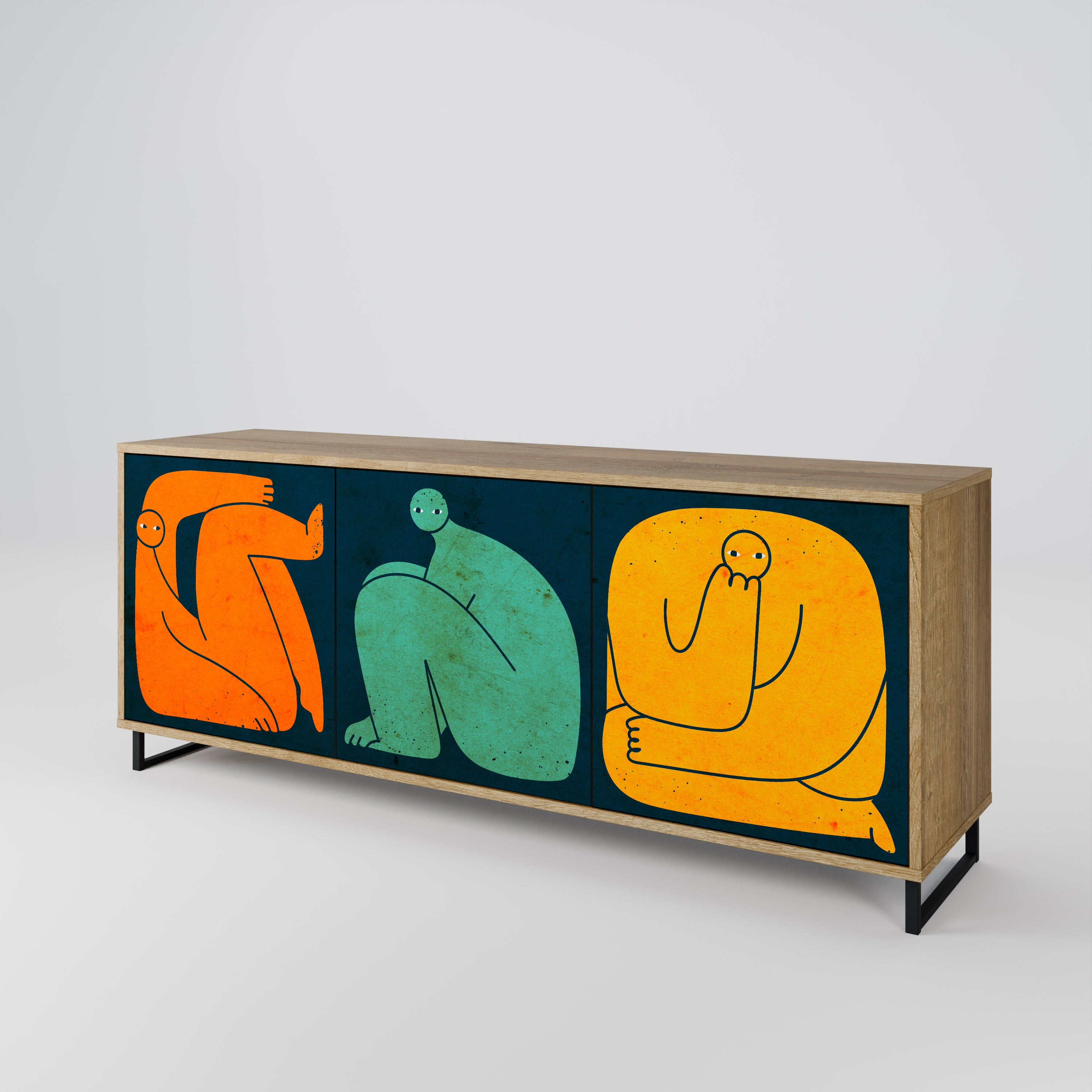 TOGETHER BUT SEPARATELY 3-Door Sideboard in Oak Effect
