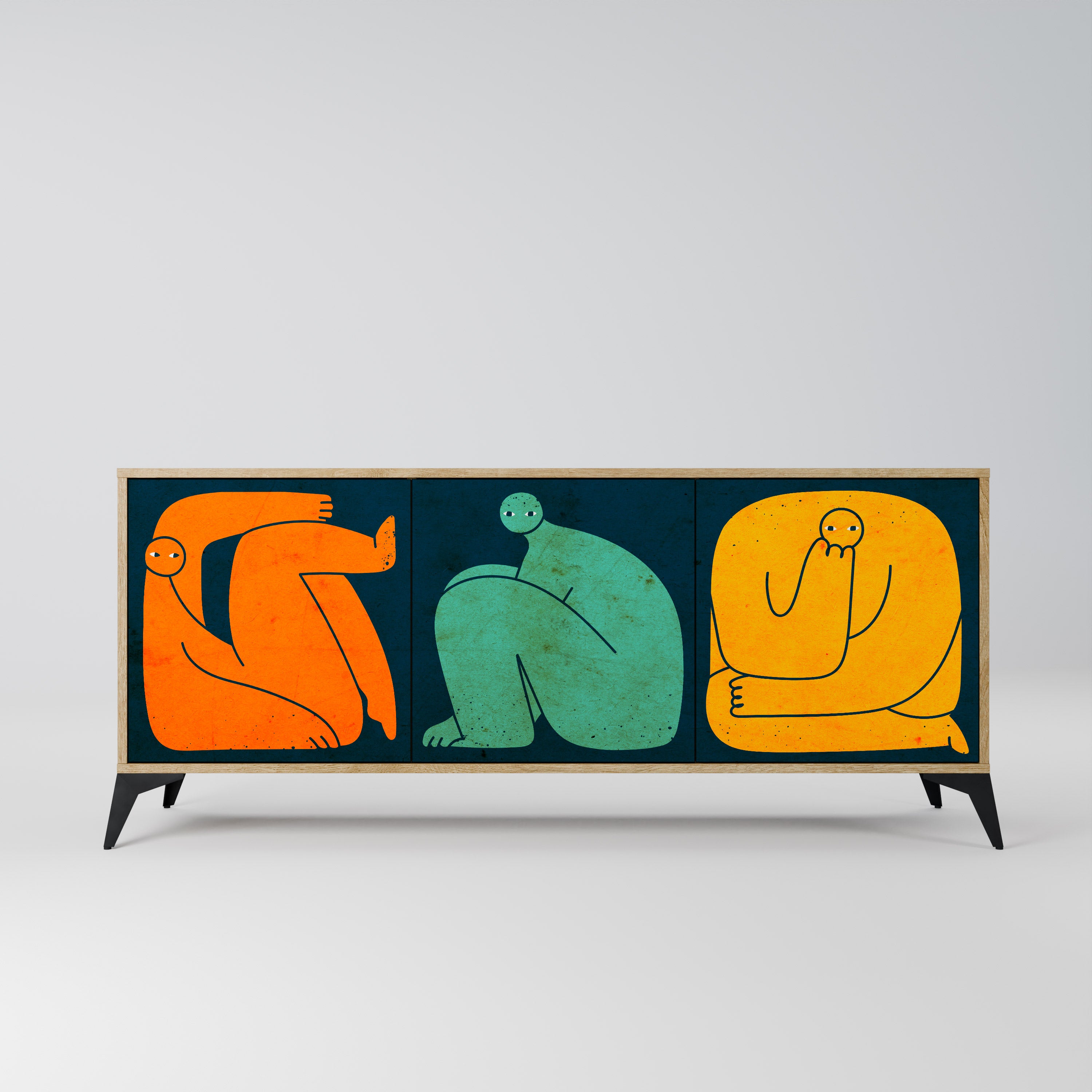 TOGETHER BUT SEPARATELY 3-Door Sideboard in Oak Effect