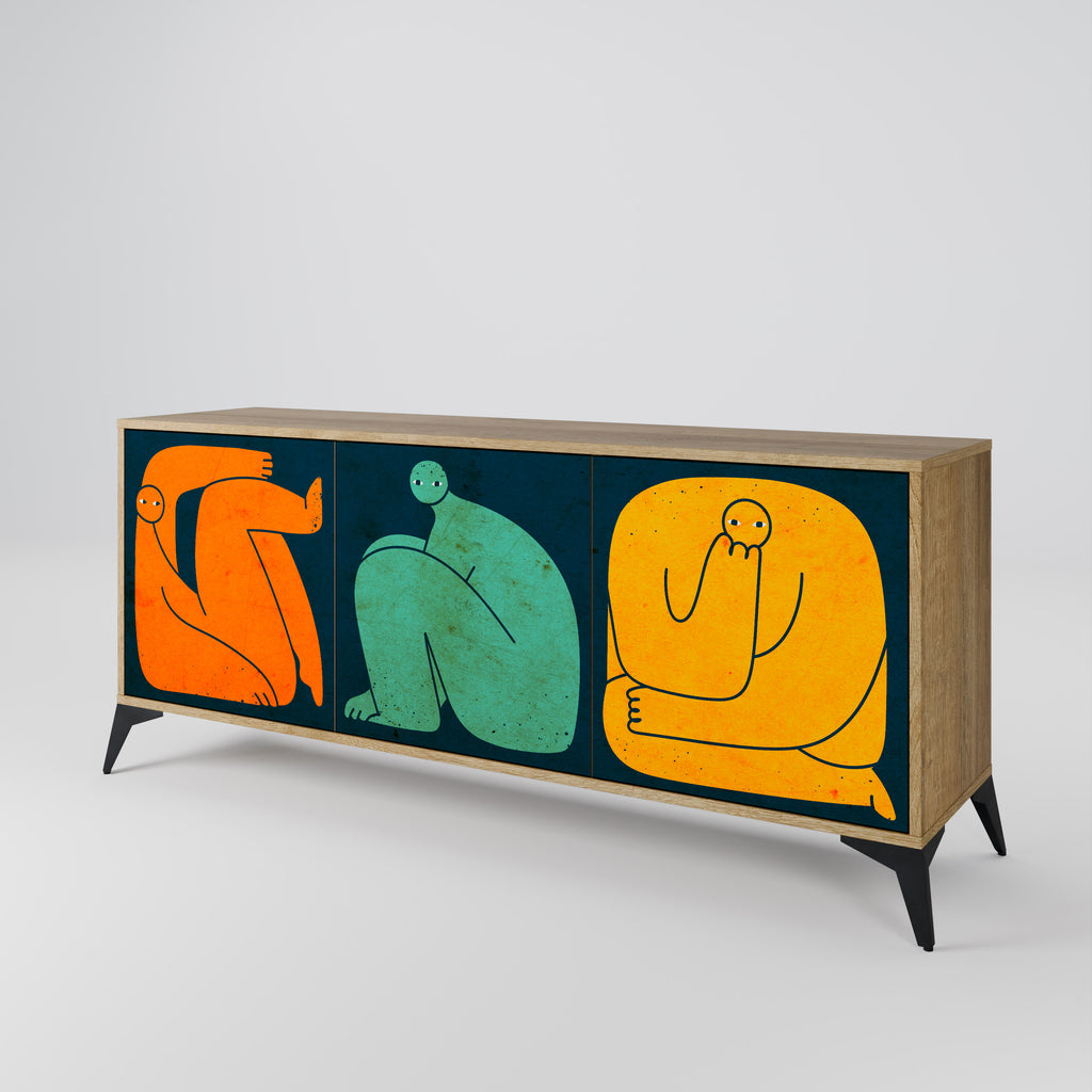 TOGETHER BUT SEPARATELY 3-Door Sideboard in Oak Effect