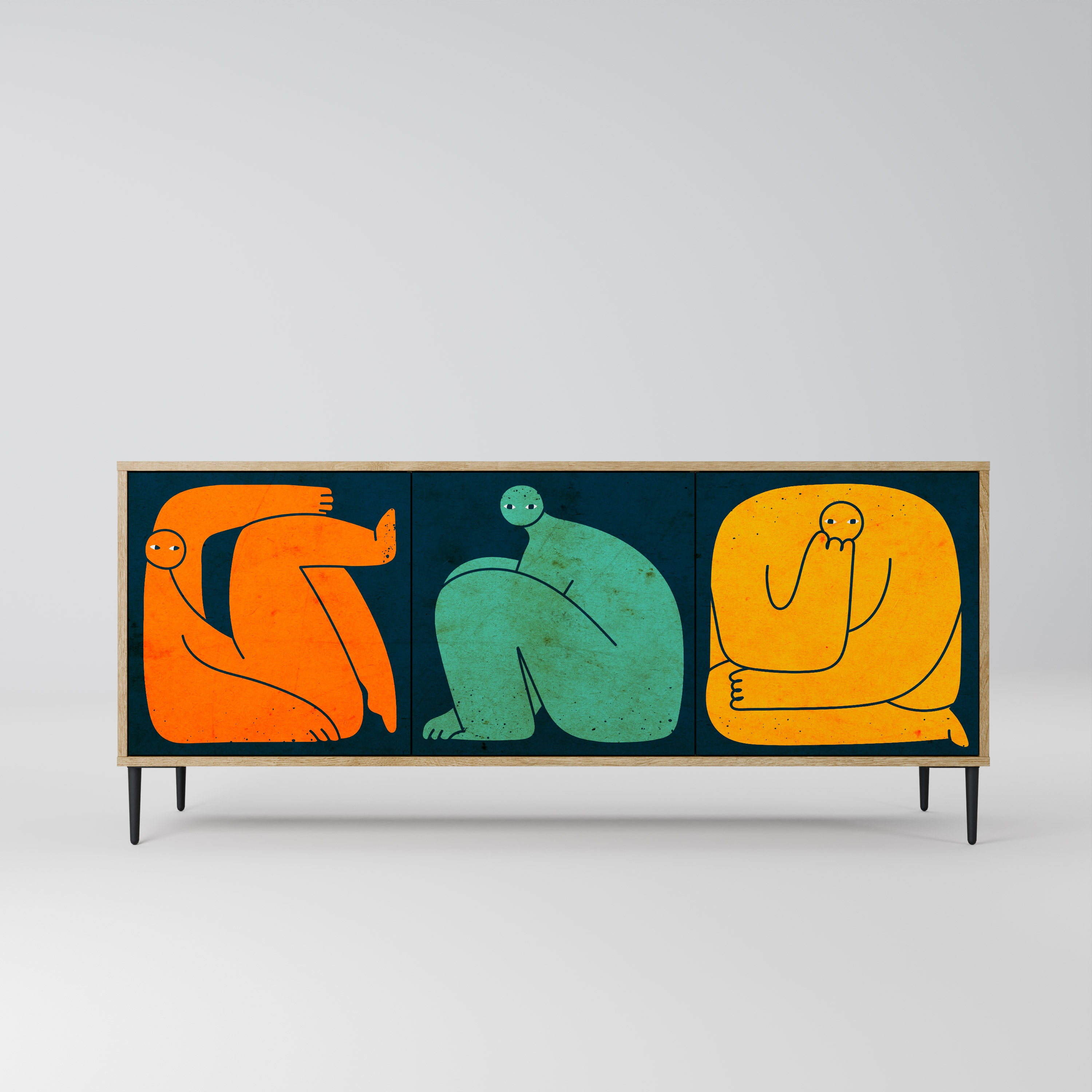 TOGETHER BUT SEPARATELY 3-Door Sideboard in Oak Effect