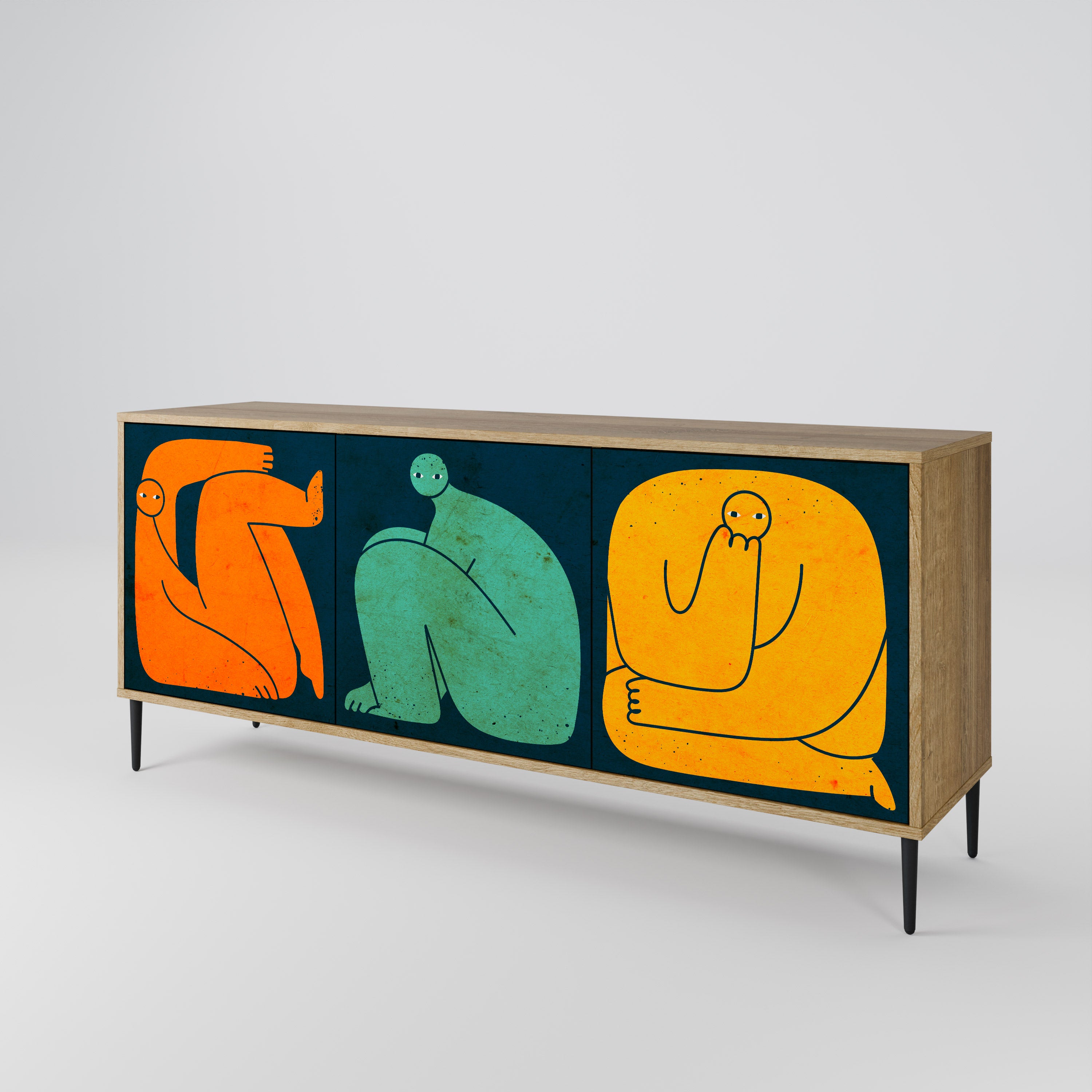 TOGETHER BUT SEPARATELY 3-Door Sideboard in Oak Effect