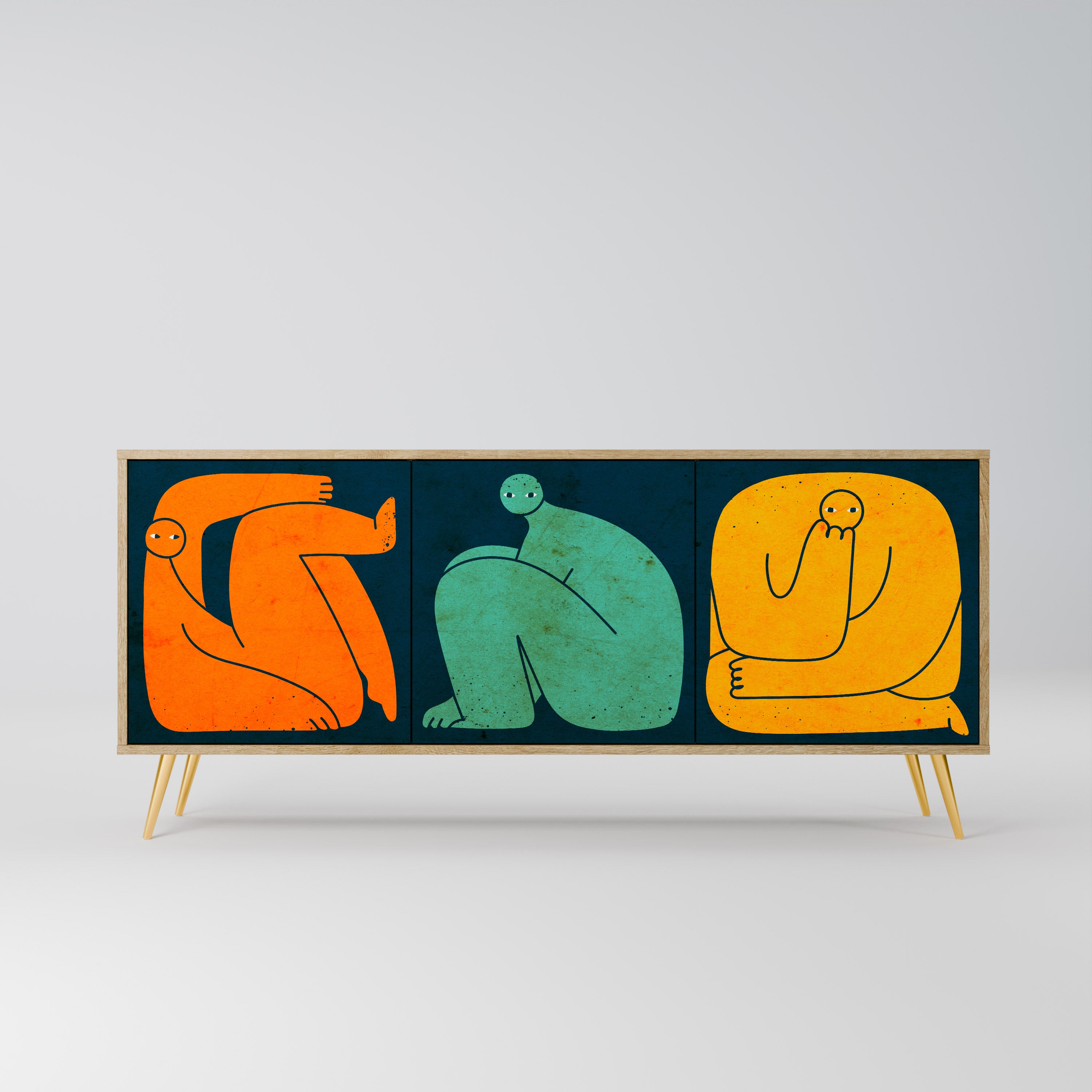 TOGETHER BUT SEPARATELY 3-Door Sideboard in Oak Effect