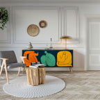 TOGETHER BUT SEPARATELY Aparador de 3 Puertas en Efecto Roble